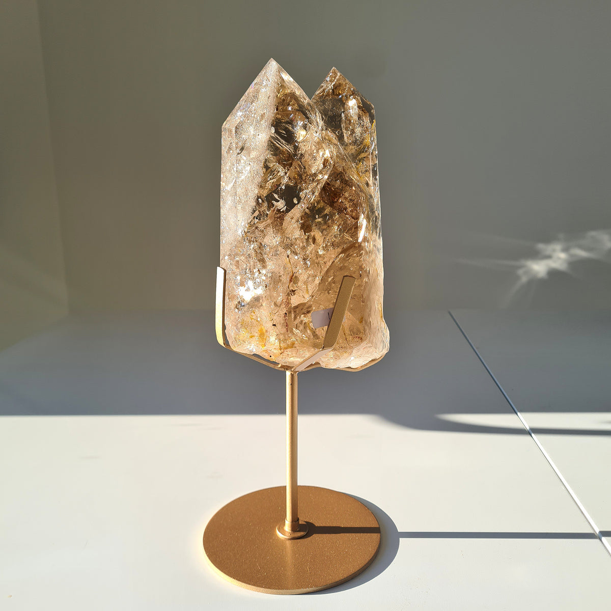 Smokey Citrine Cathedral With Stand| 1.9 kg | Appx 30 cm tall with stand