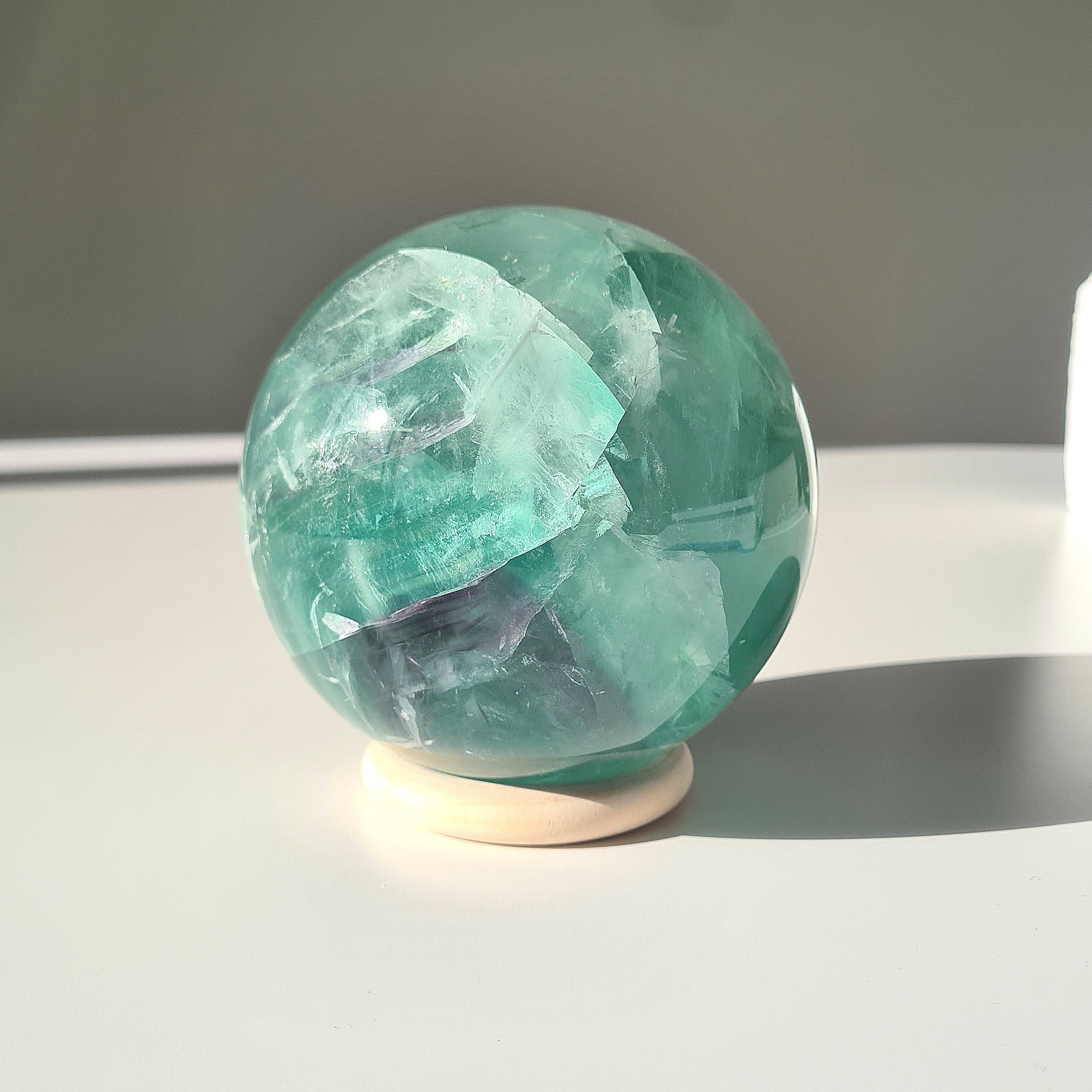 Fairy Dream Frozen Lake Fluorite Sphere | Appx 1.7 kg
