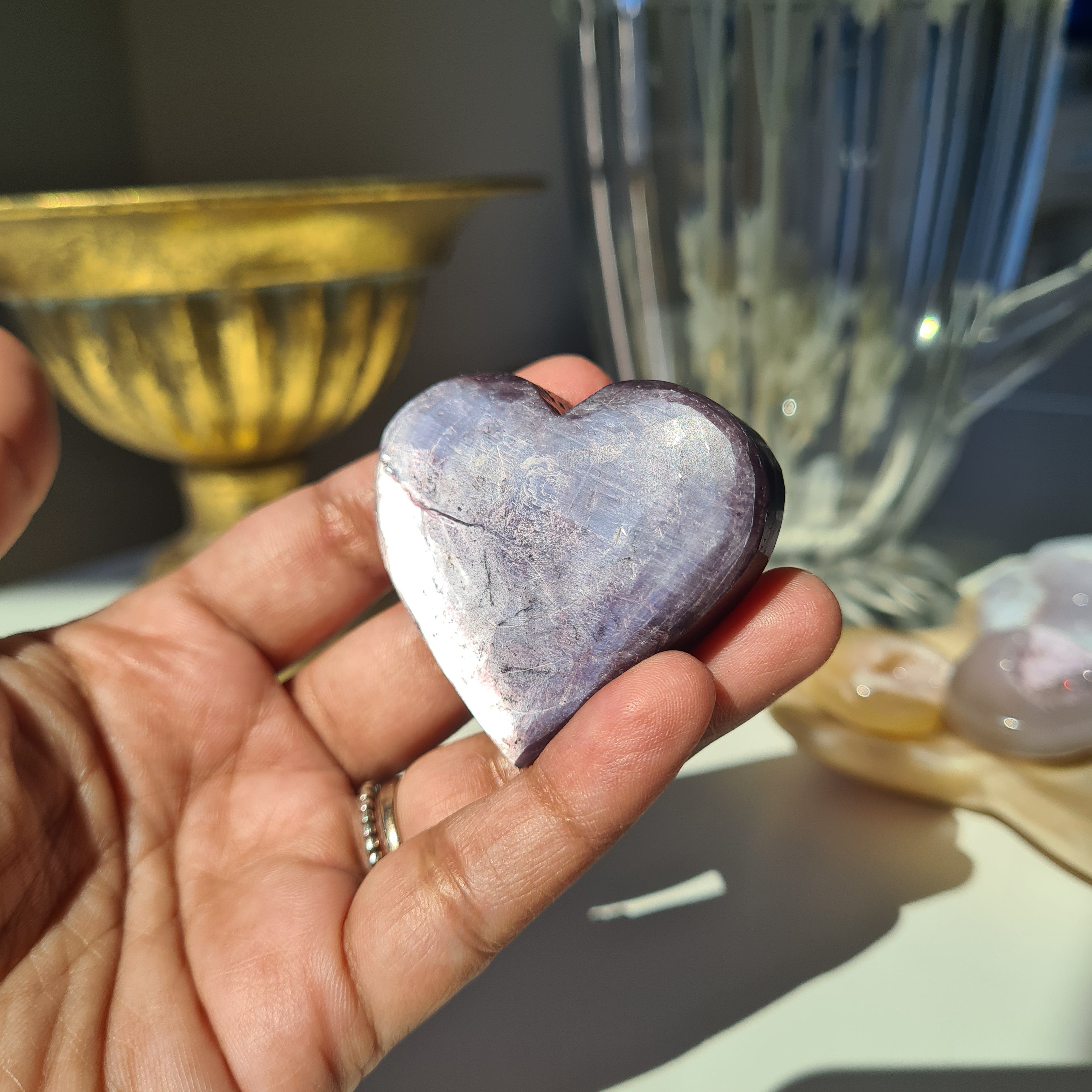 Lepidolite Heart