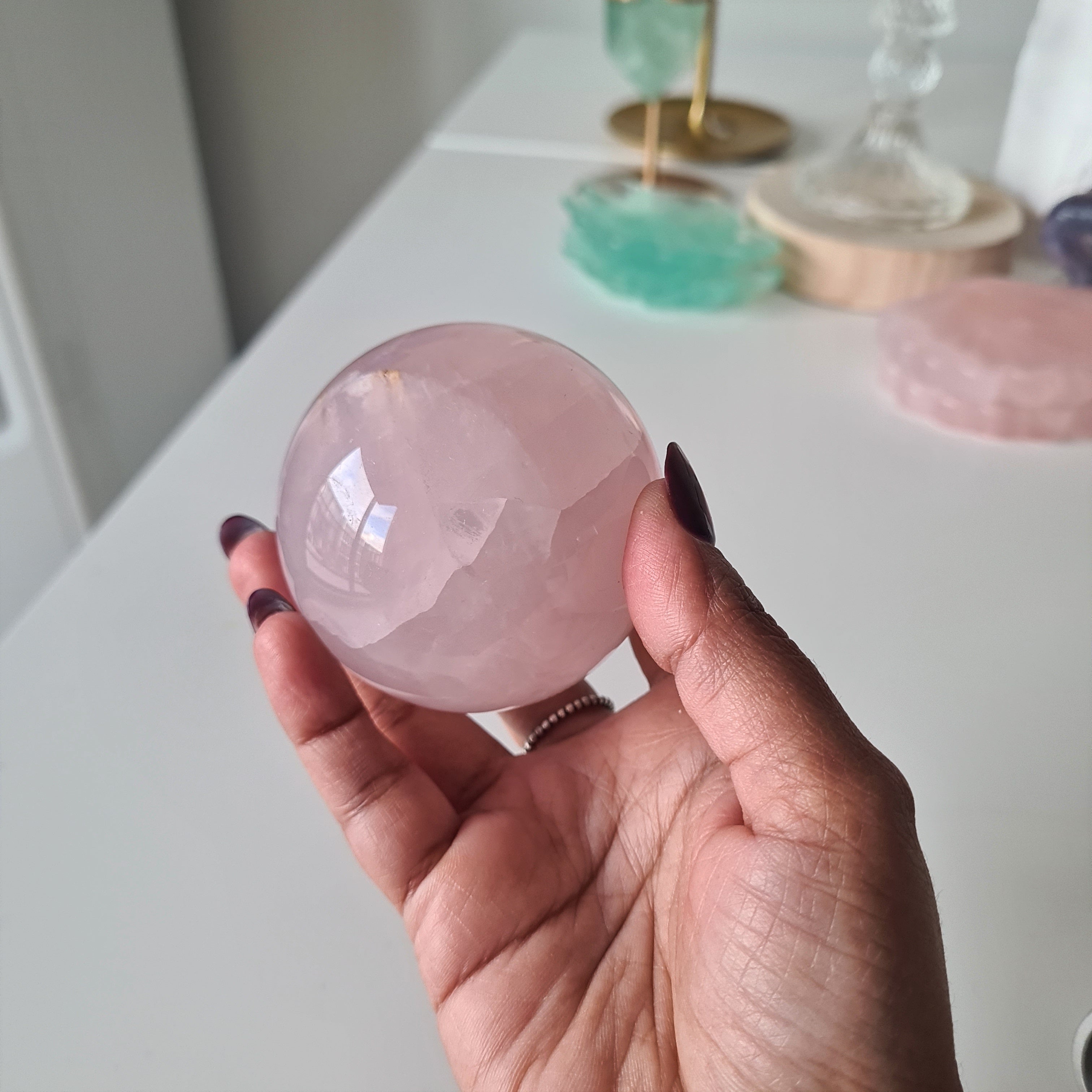 Rose Quartz | Crystal Orb with stand | 339 g