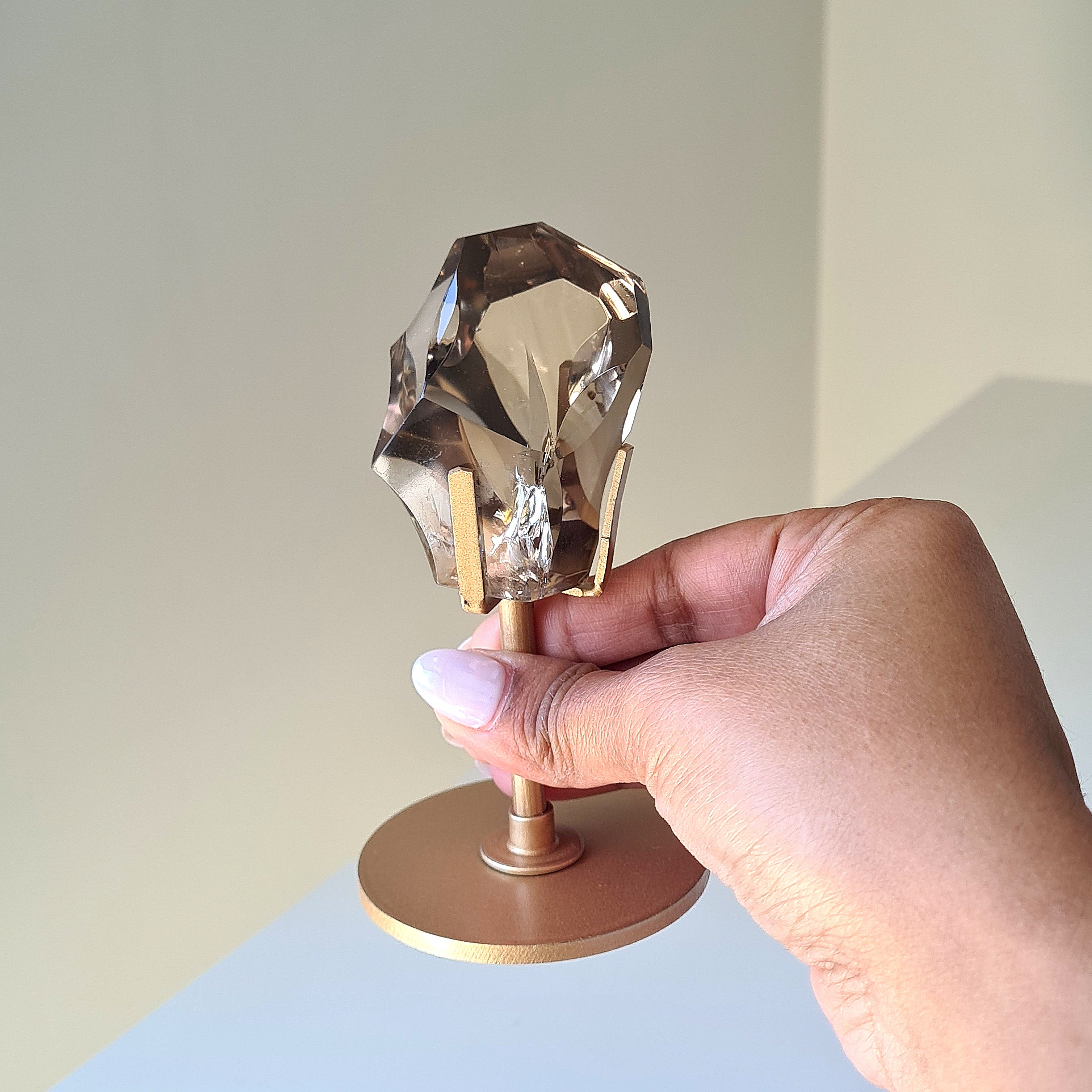 Gemmy Smokey Quartz on Custom Stand | Appx 6 cm gem