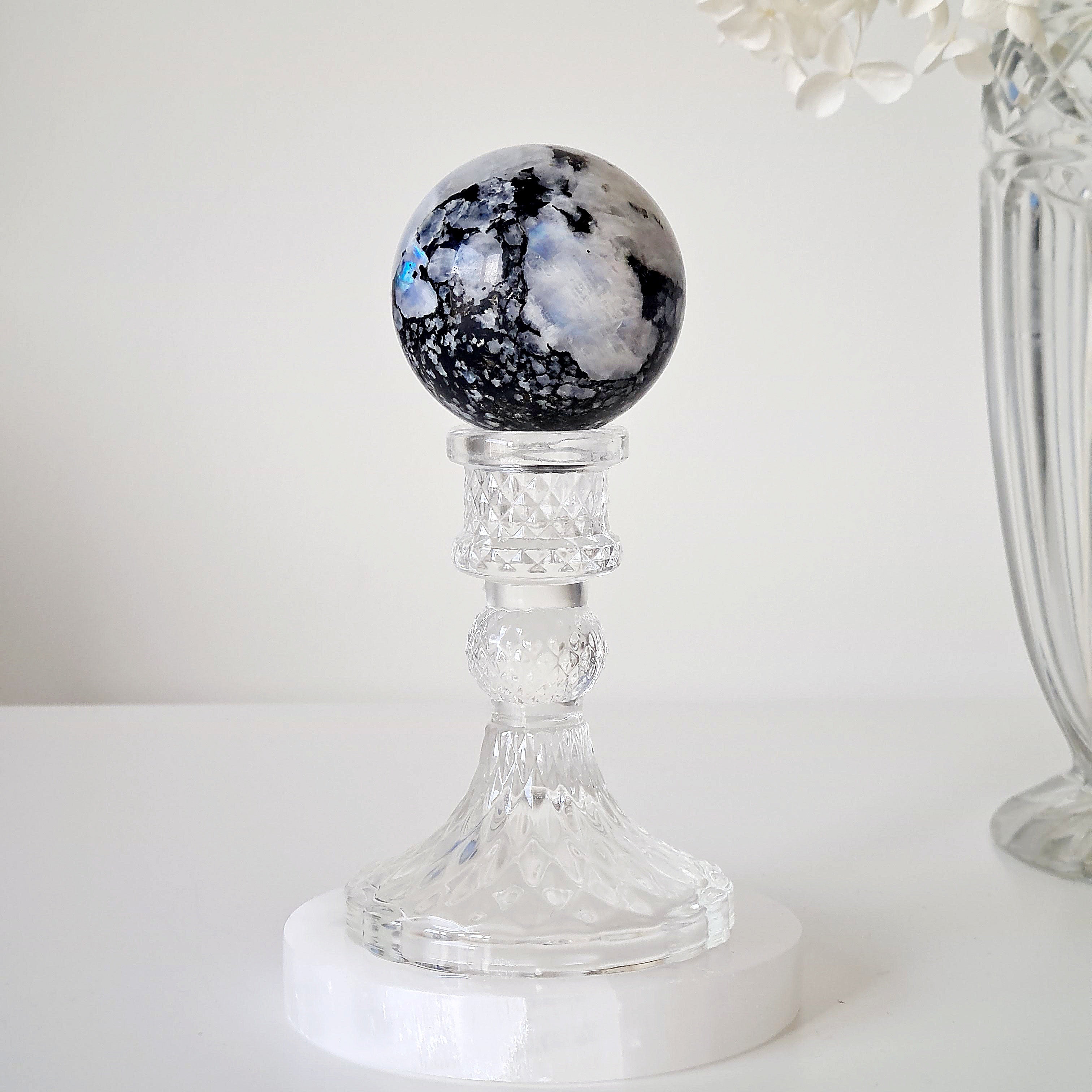 Moonstone 🌙 Sphere with stand | A | 270 g