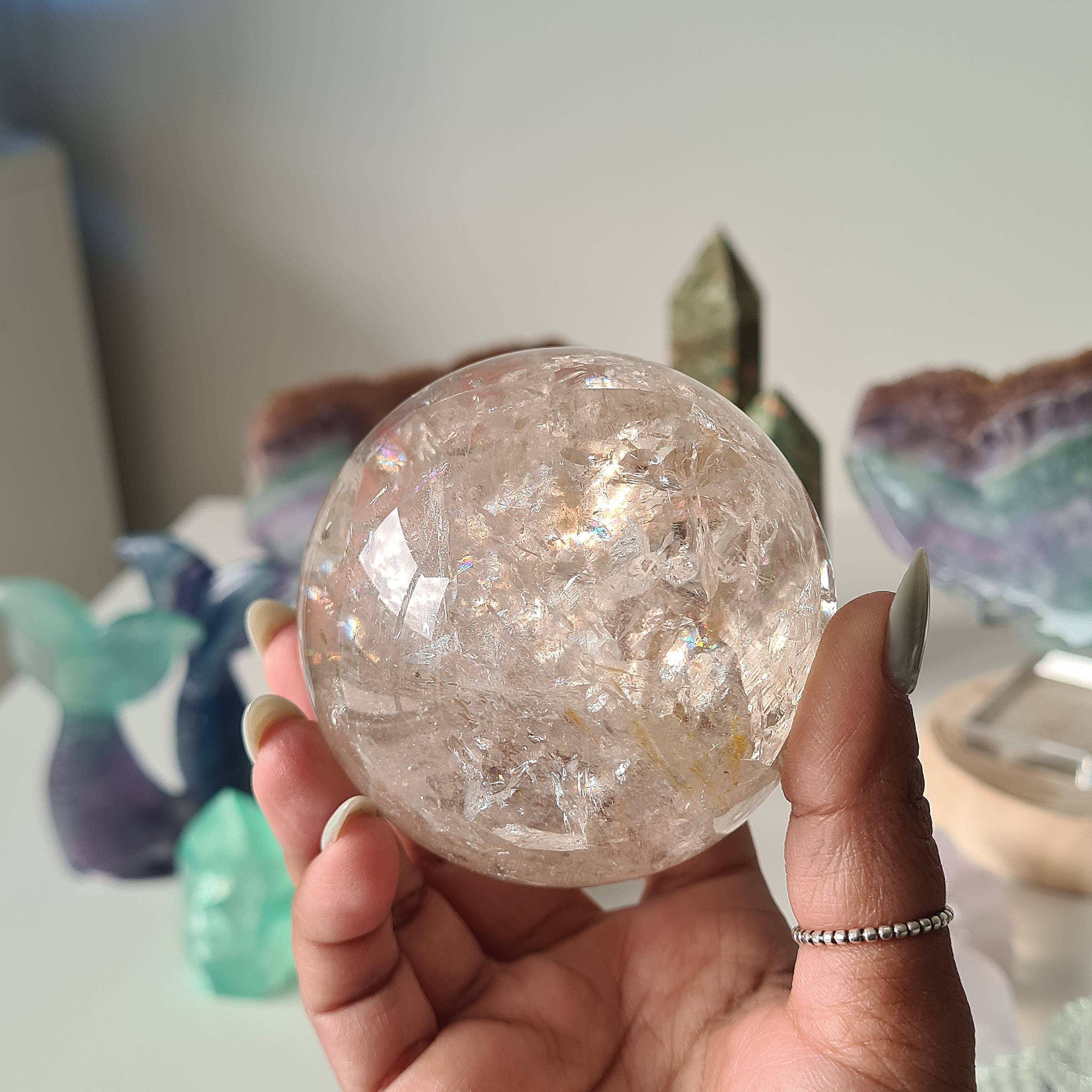 Smokey Citrine Sphere with stand | 490g | 1A