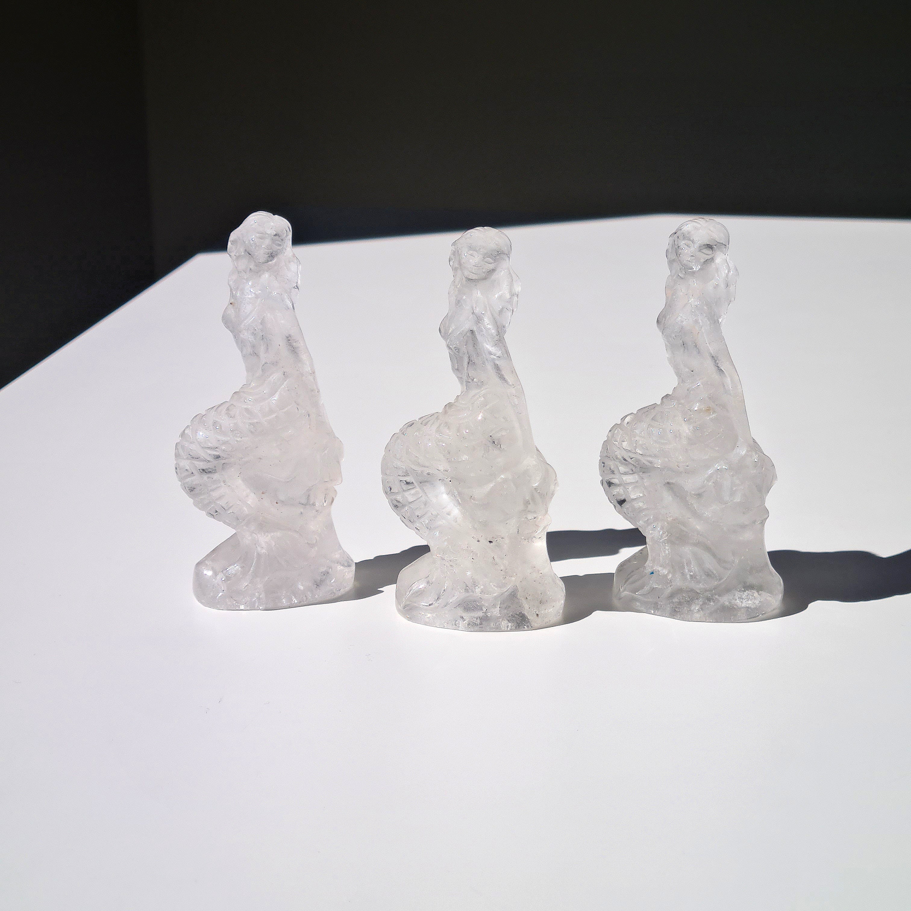 Clear Quartz Crystal Mermaid Carving | 1 piece intutively picked