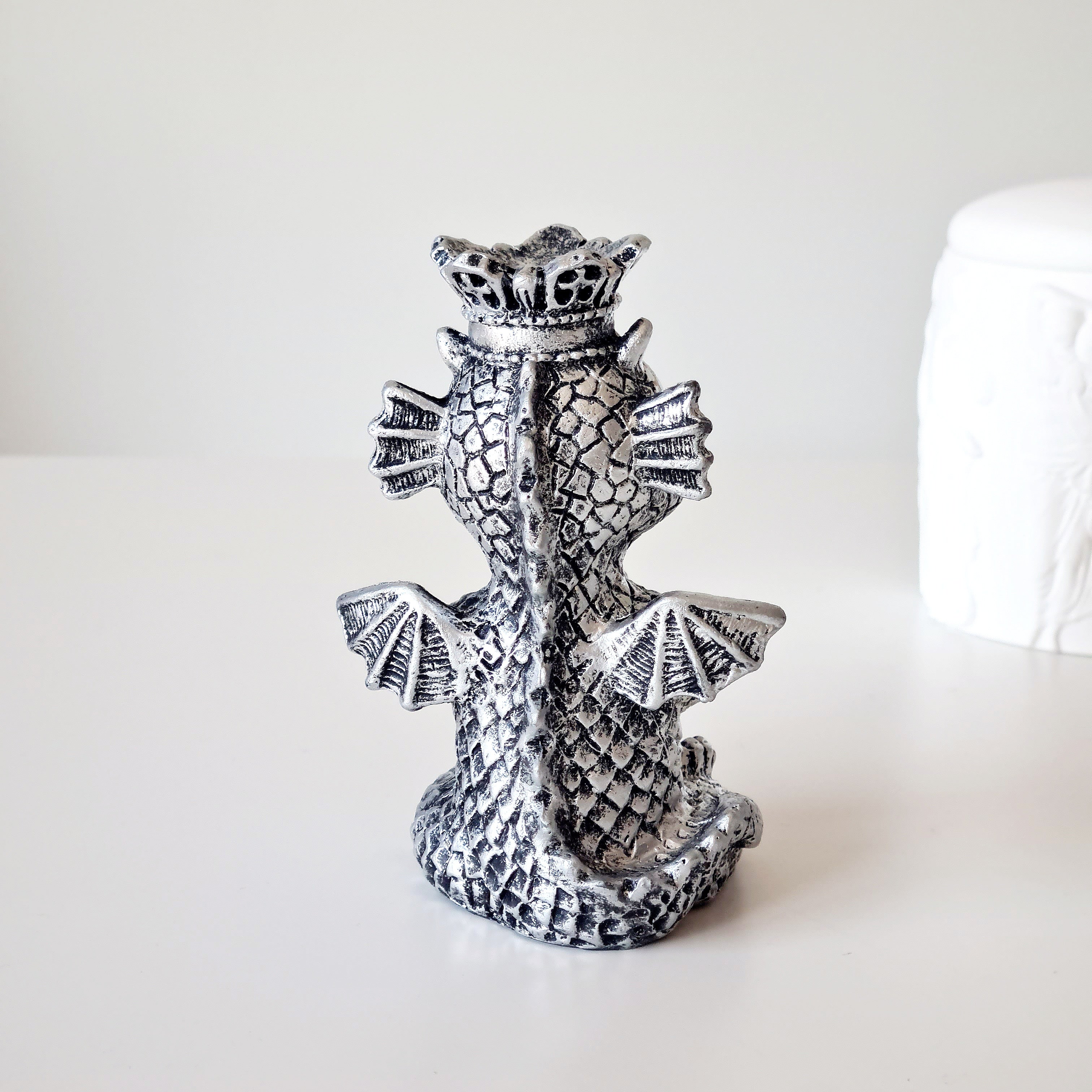 Sunstone peach Moonstone sphere on dragon stand