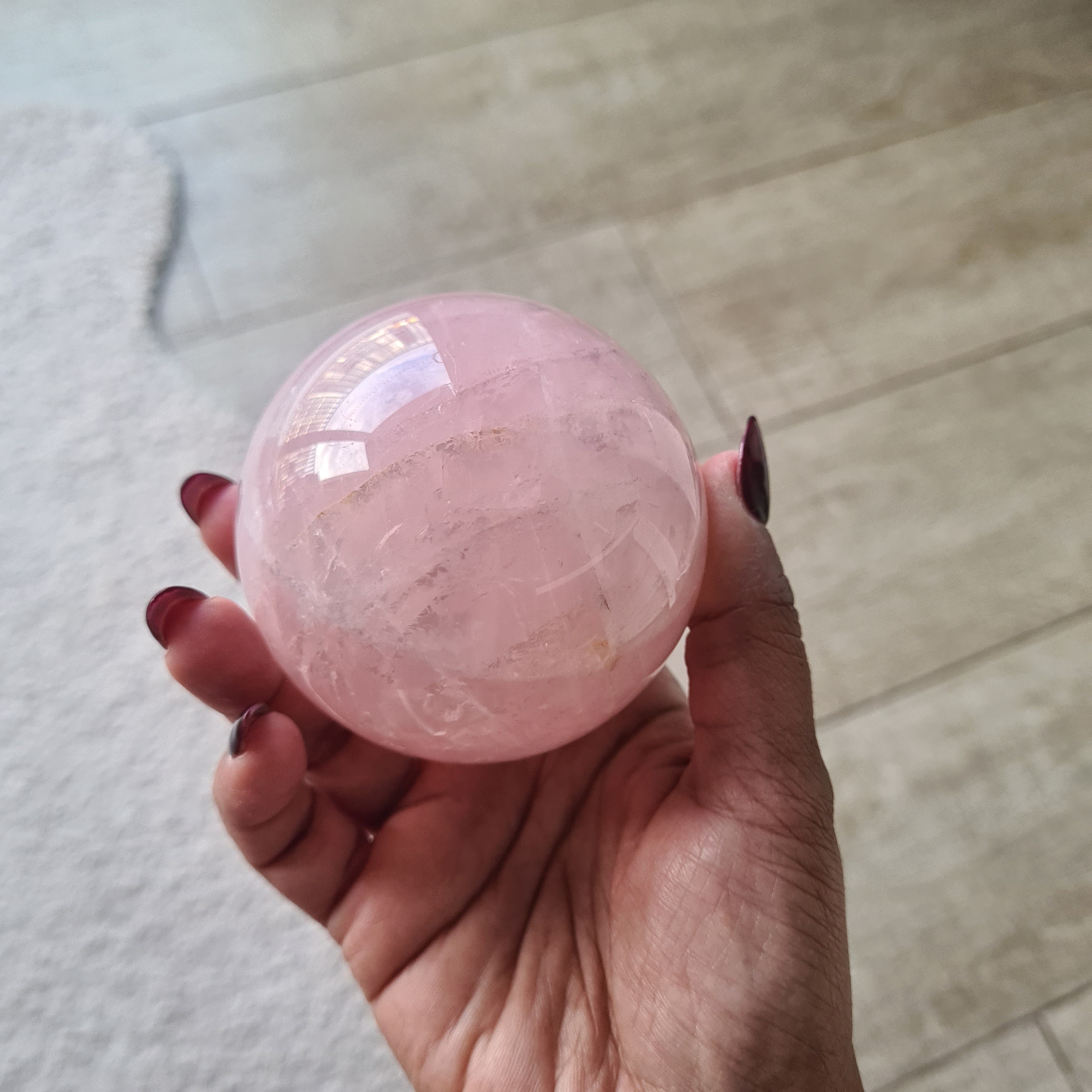 Rose Quartz | Crystal Orb with stand  | 465 g