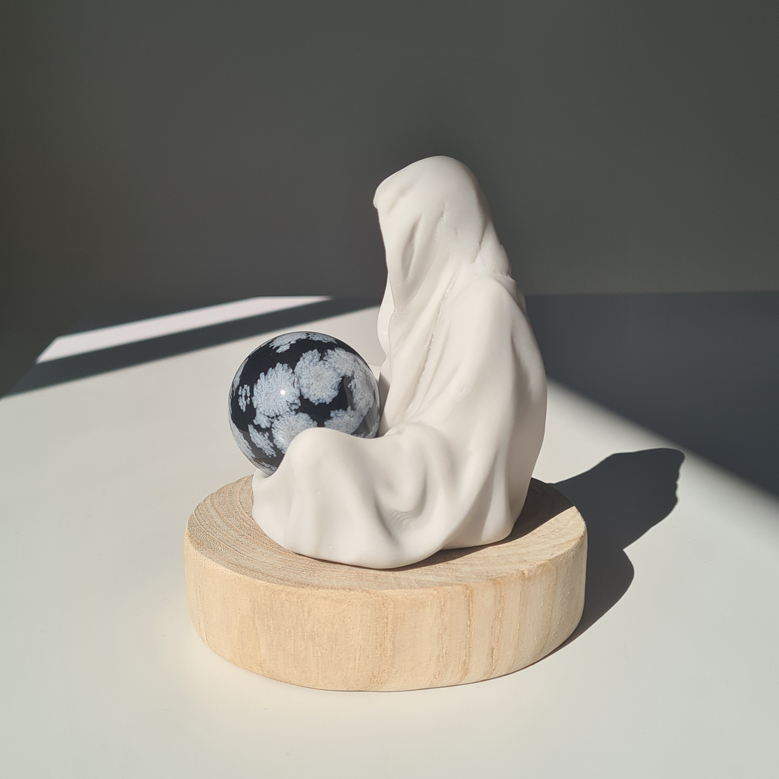Gate Keeper with Snowflake Obsidian