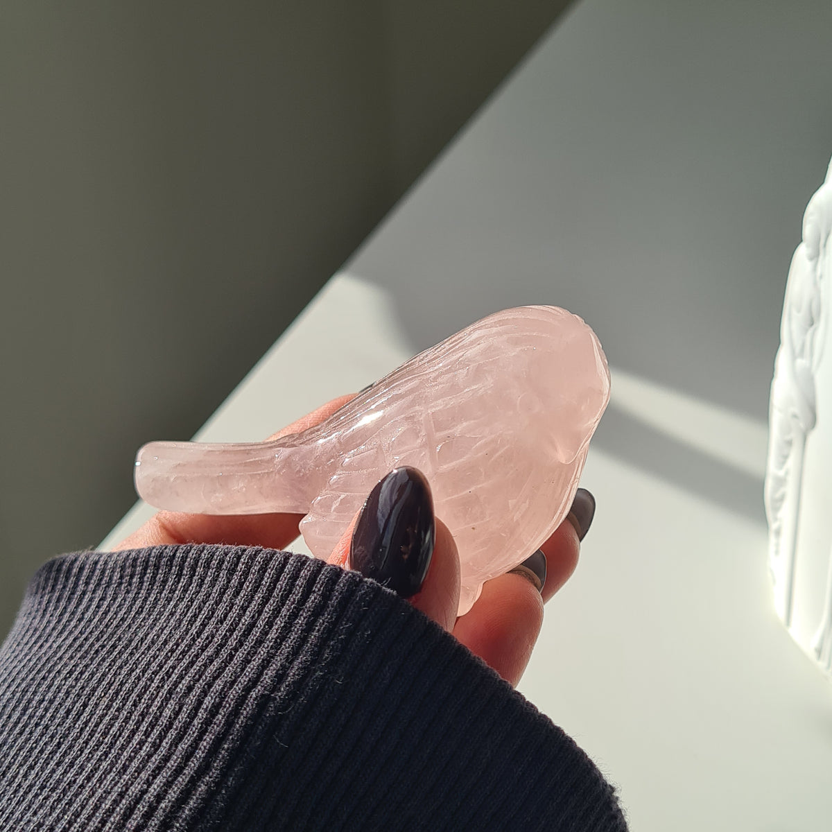 Rose quartz Crystal Bird