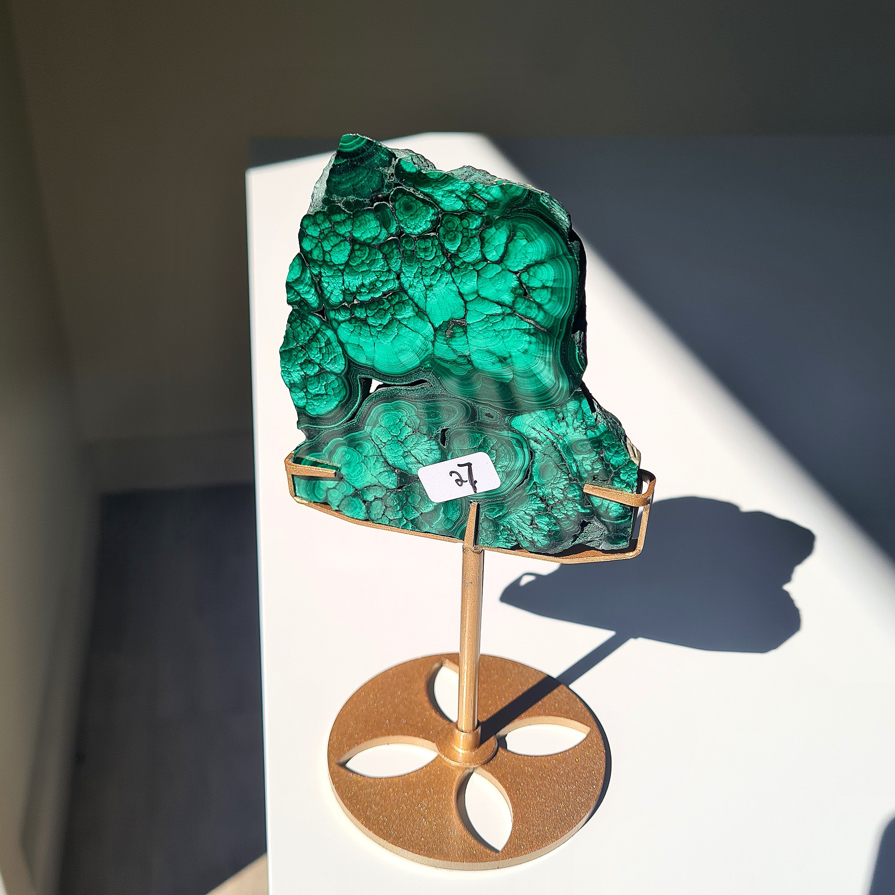 Malachite Crystal Portal | Custom Stand | Piece E