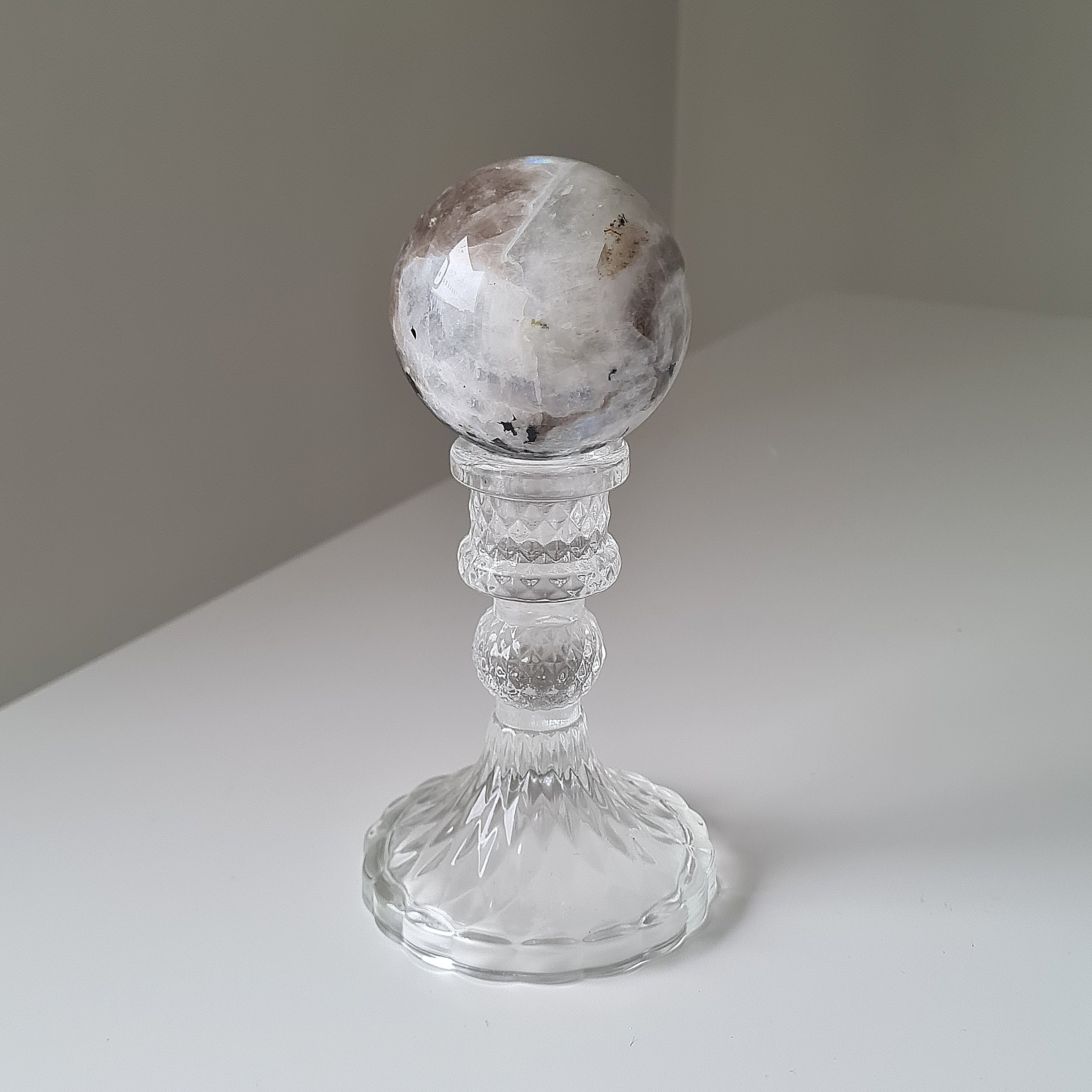 Moonstone 🌙 Sphere with stand | B | 5.8 cm Sphere
