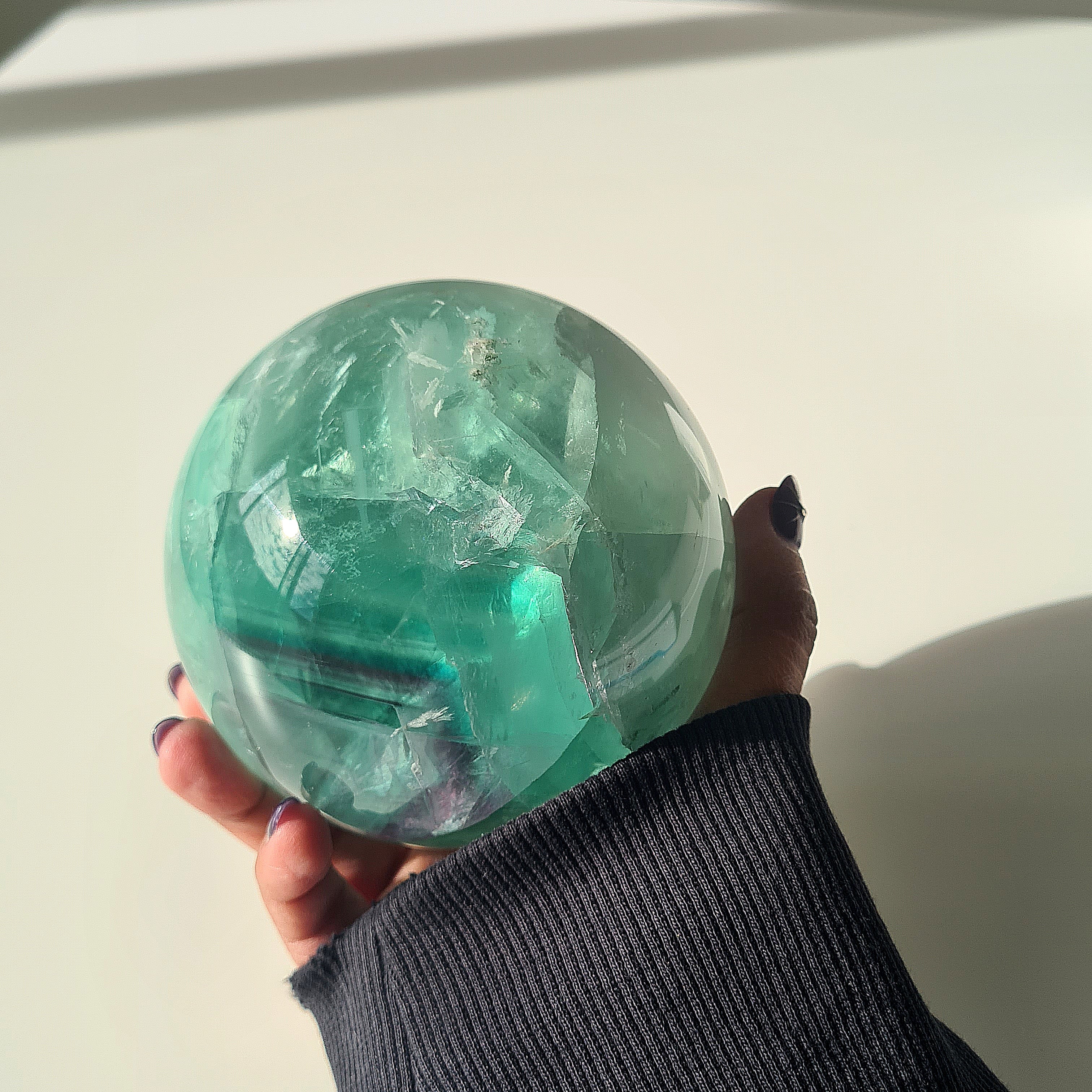 Fairy Dream Frozen Lake Fluorite Sphere | Appx 1.7 kg
