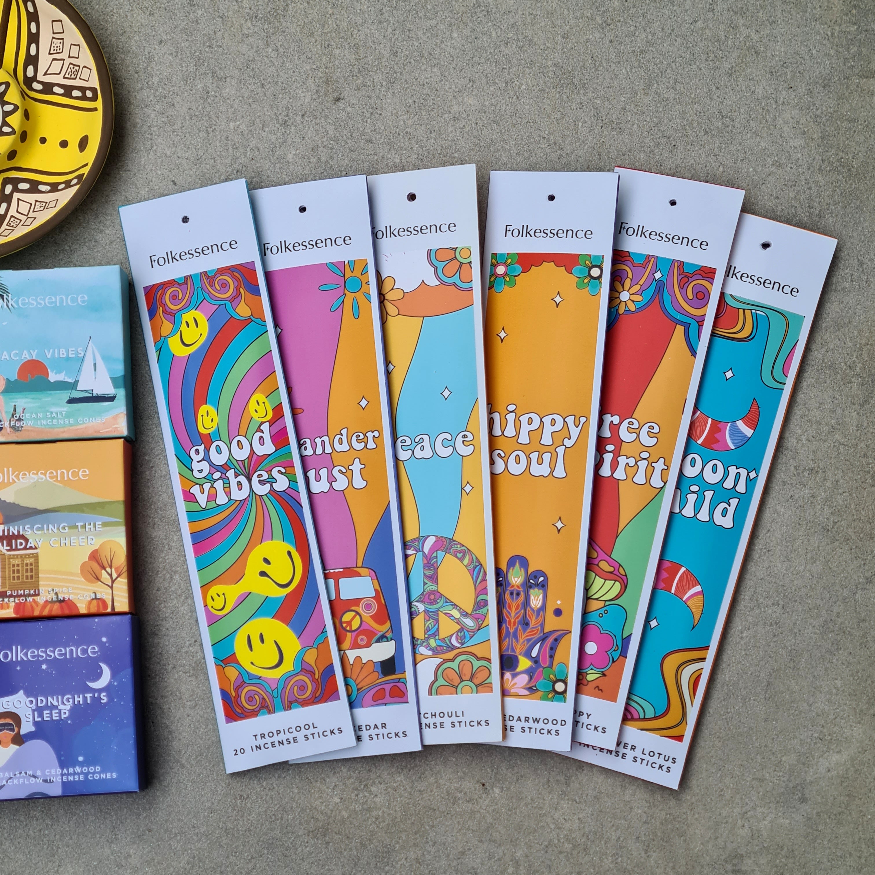 Mindful Moments Incense Set | 120 incense sticks, 60 backflow incense cones & Burner