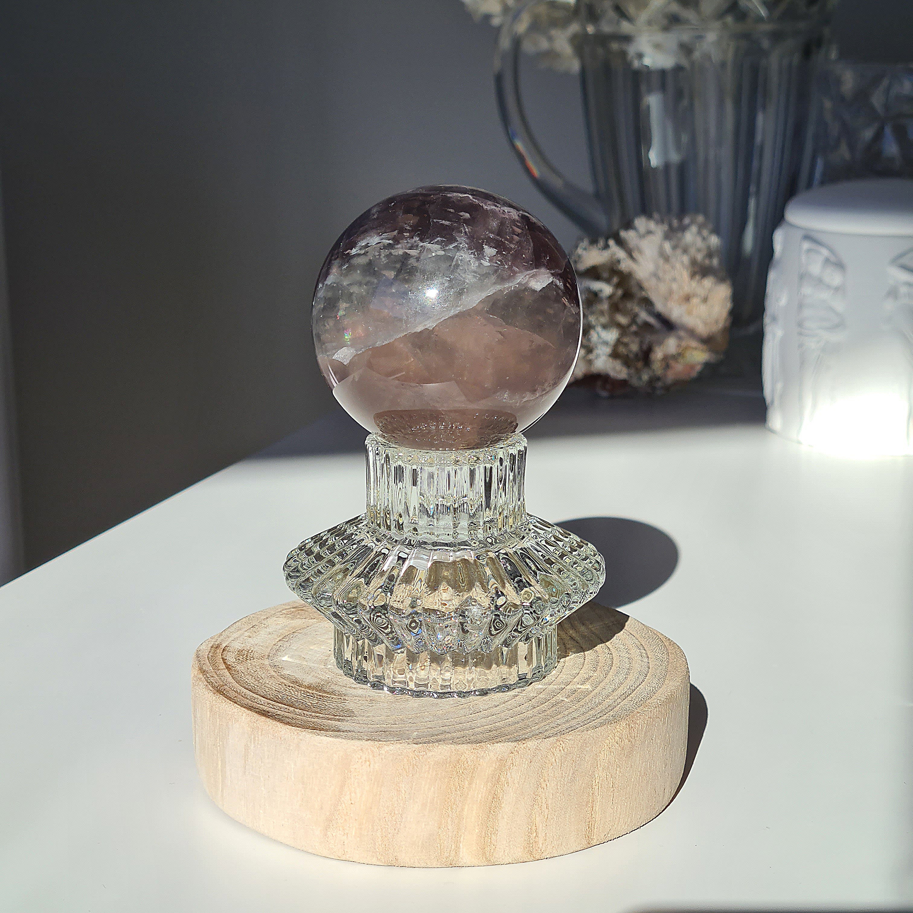 Mica Fluorite Crystal Sphere With Stand | 429 g