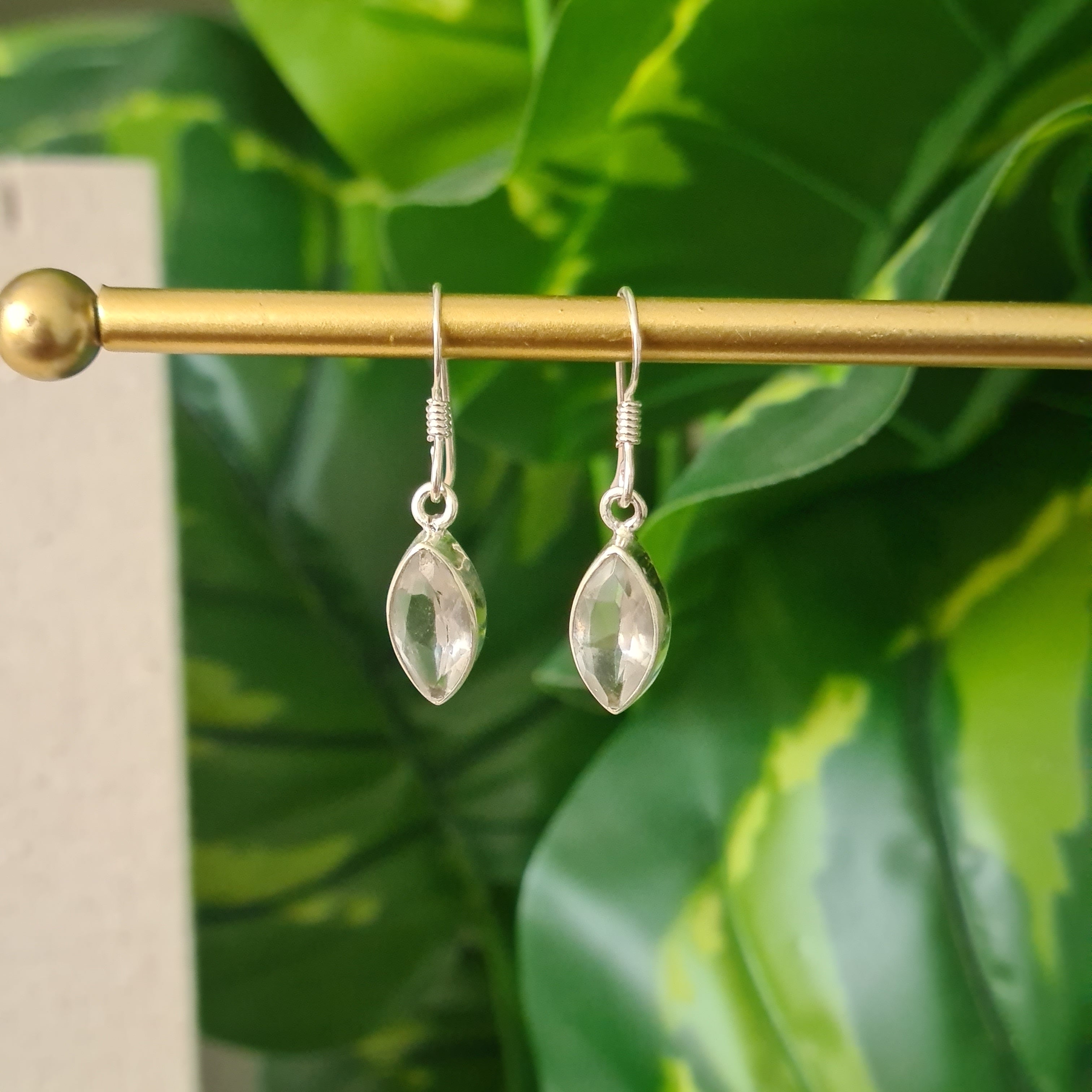 Clear Quartz Earrings | 925 Sterling Silver | Athena