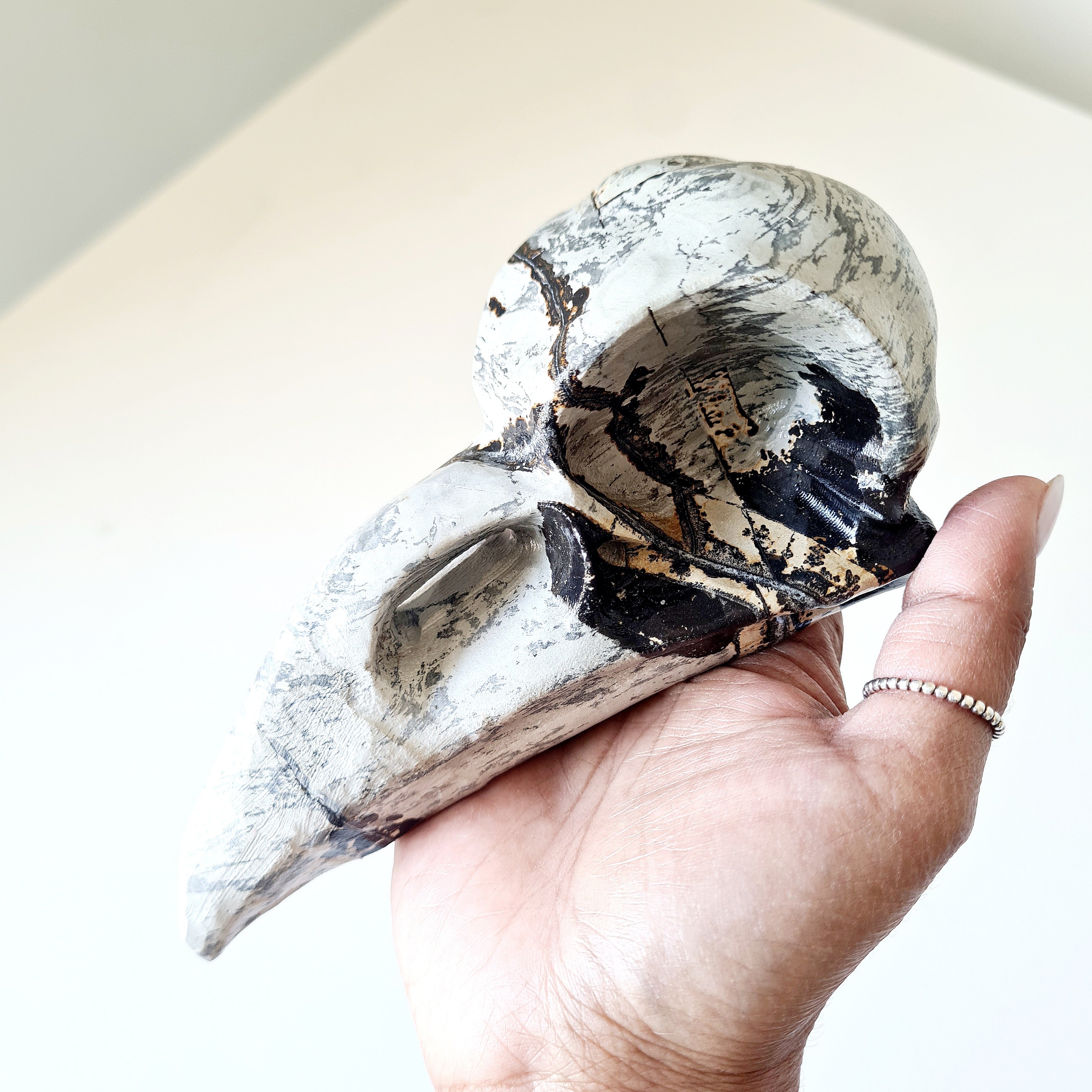 Mystic Picture Jasper Raven Skull | 14 cm | 400 g