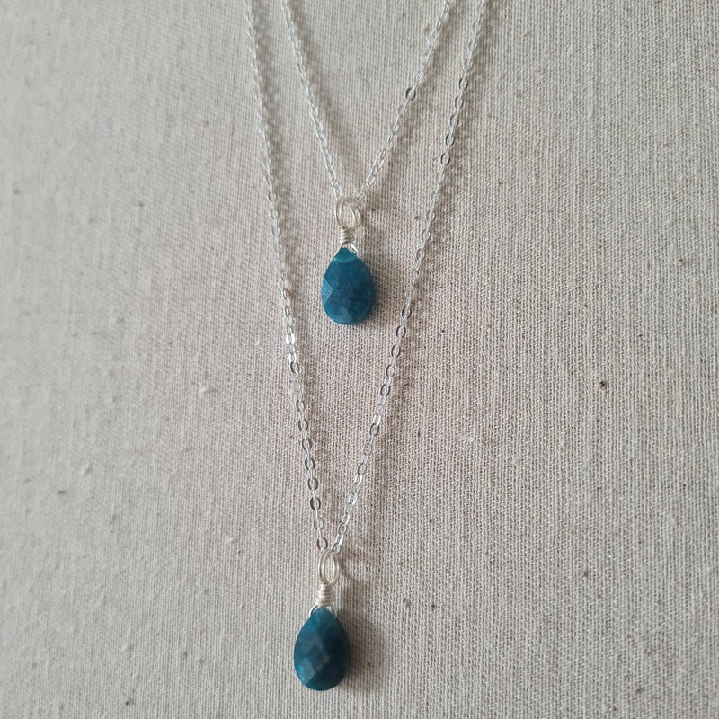 'Blue Apatite' Necklace ~ Peaceful Energy (Silver)