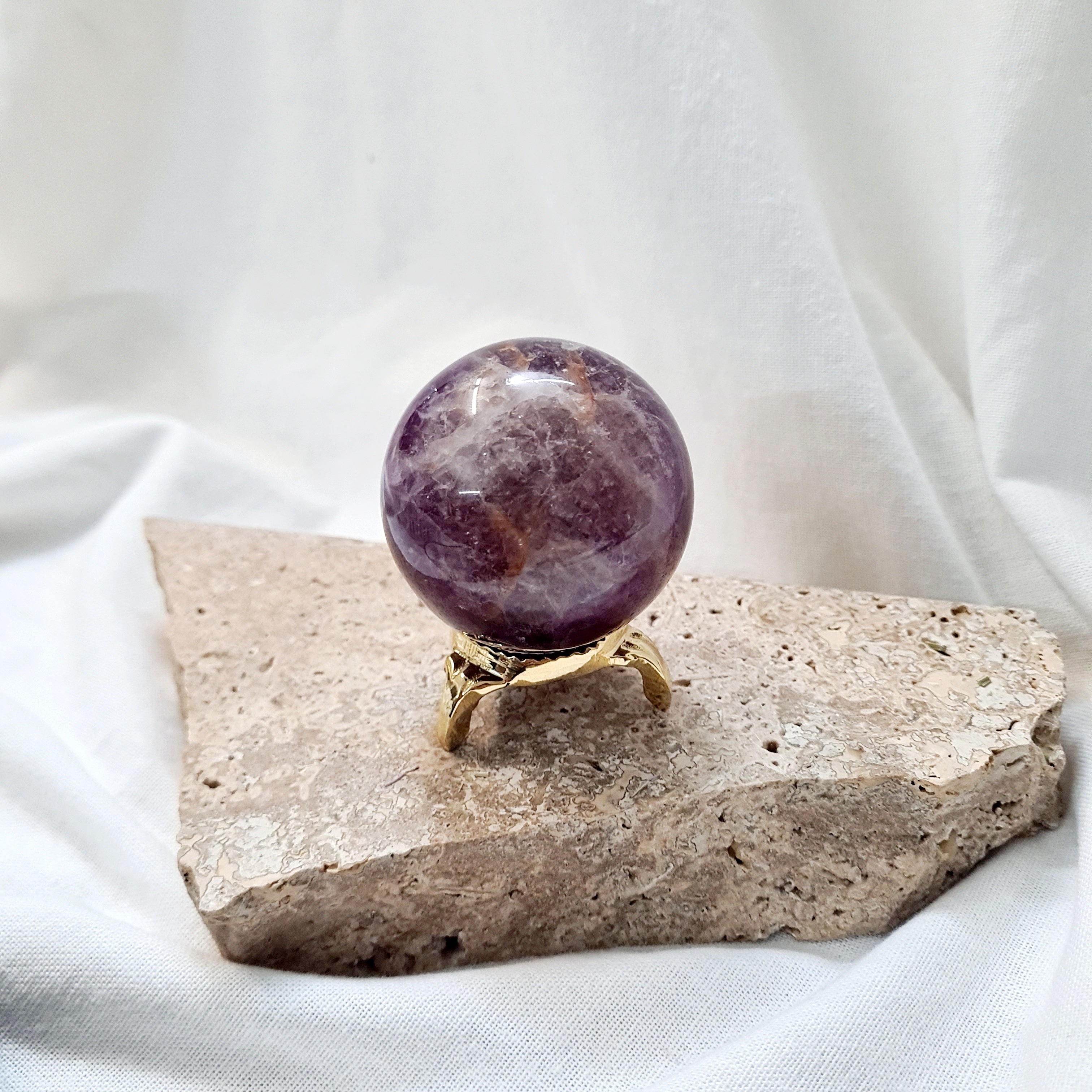 Purple Fluorite Sphere with brass stand | 283 g