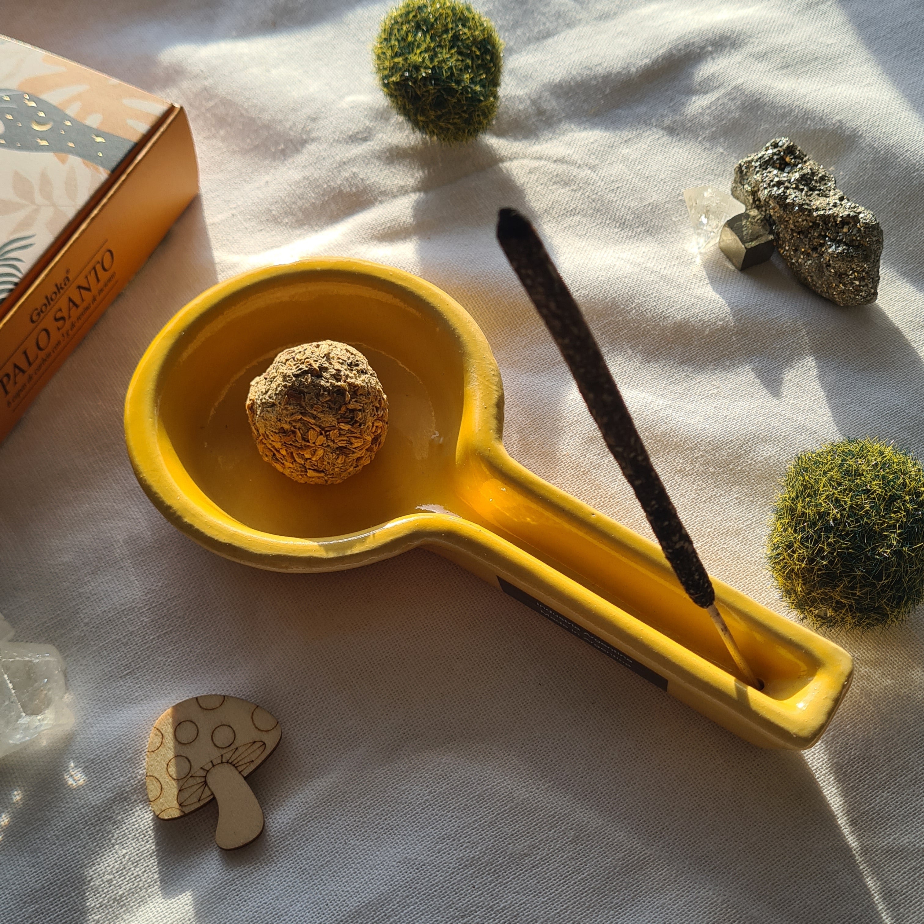 Sacred Flame | Yellow Ceramic Burner