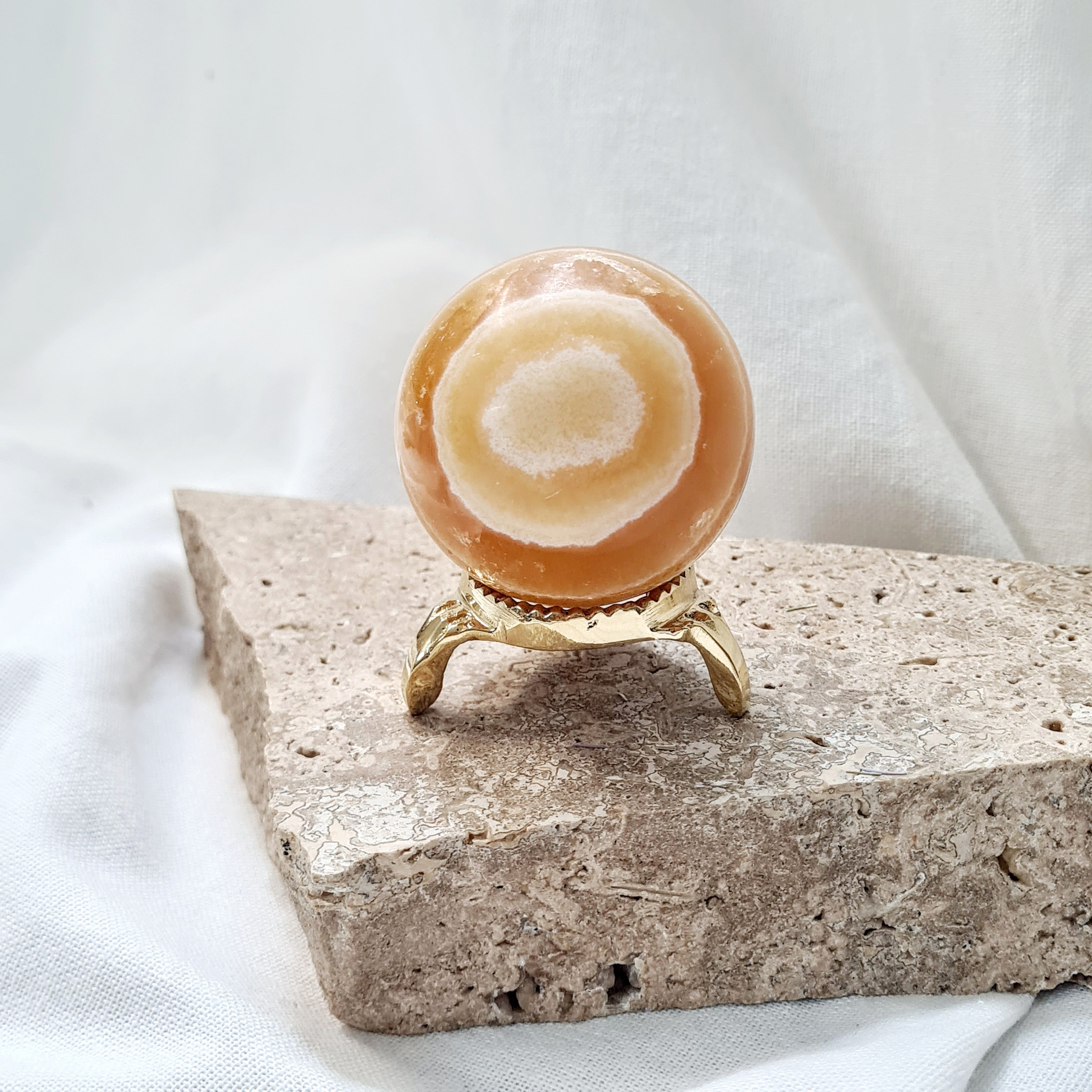 Orange Calcite 🍊 with brass stand | 162 g