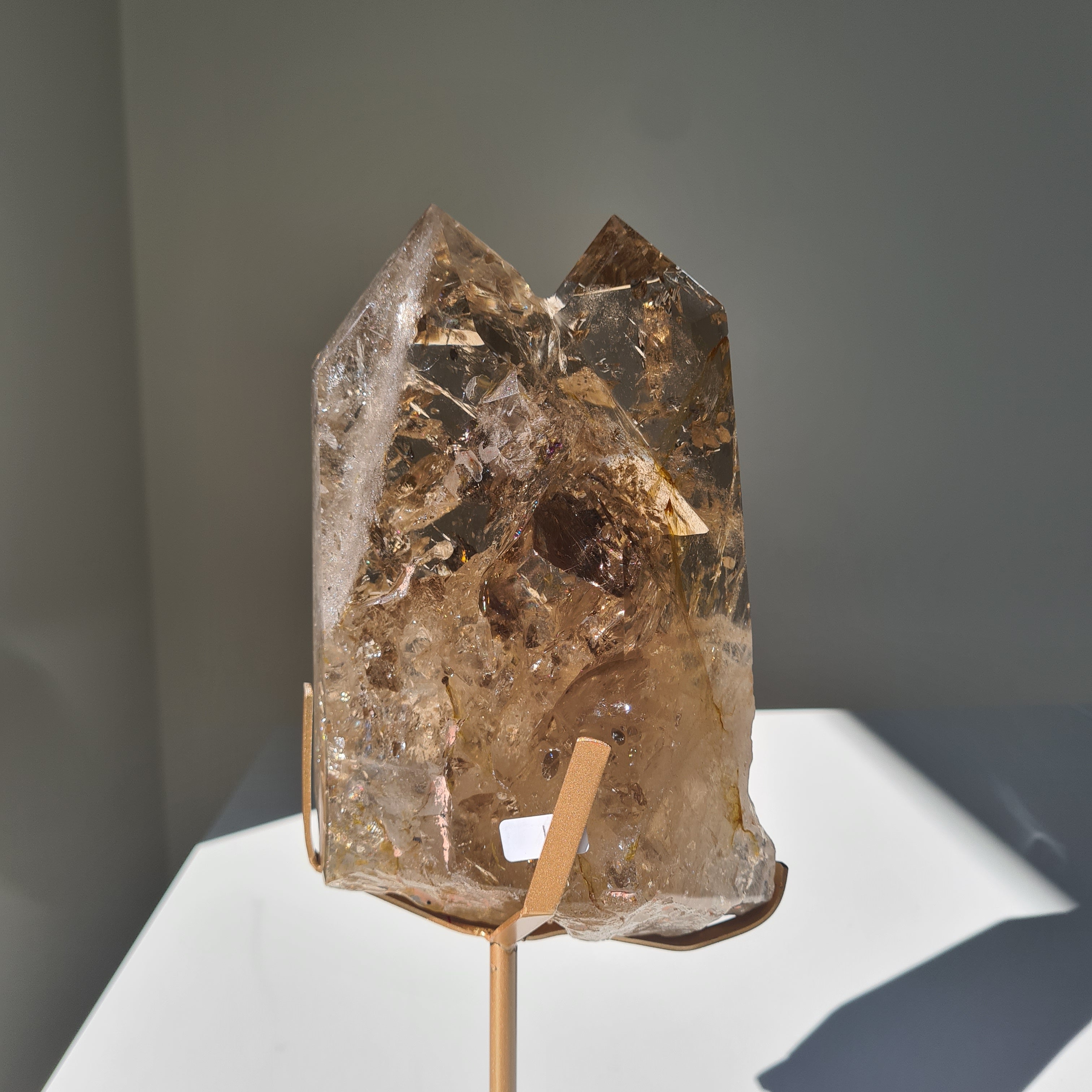 Smokey Citrine Cathedral With Stand| 1.9 kg | Appx 30 cm tall with stand