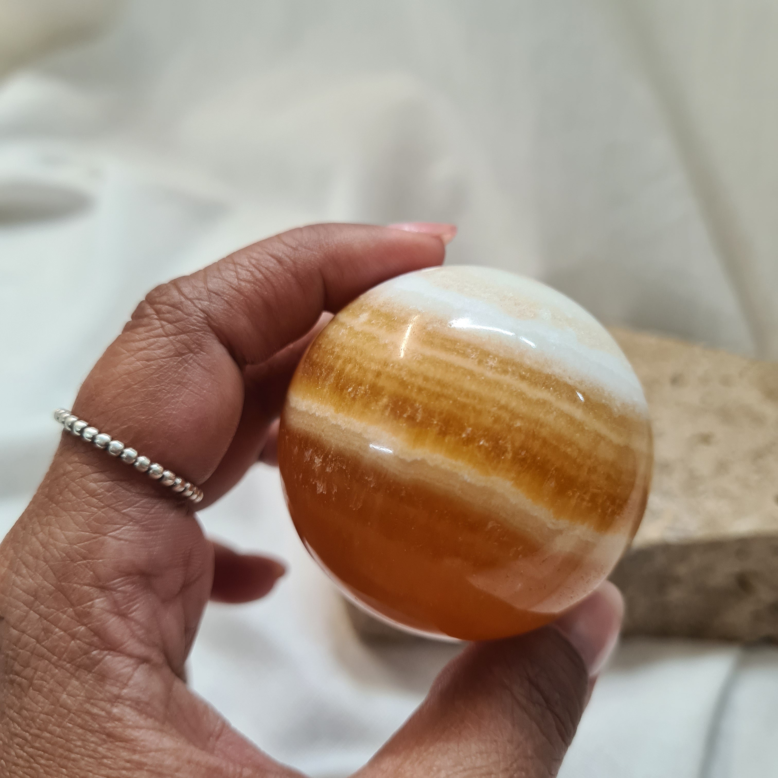 Orange Calcite 🍊 with brass stand | 168 g