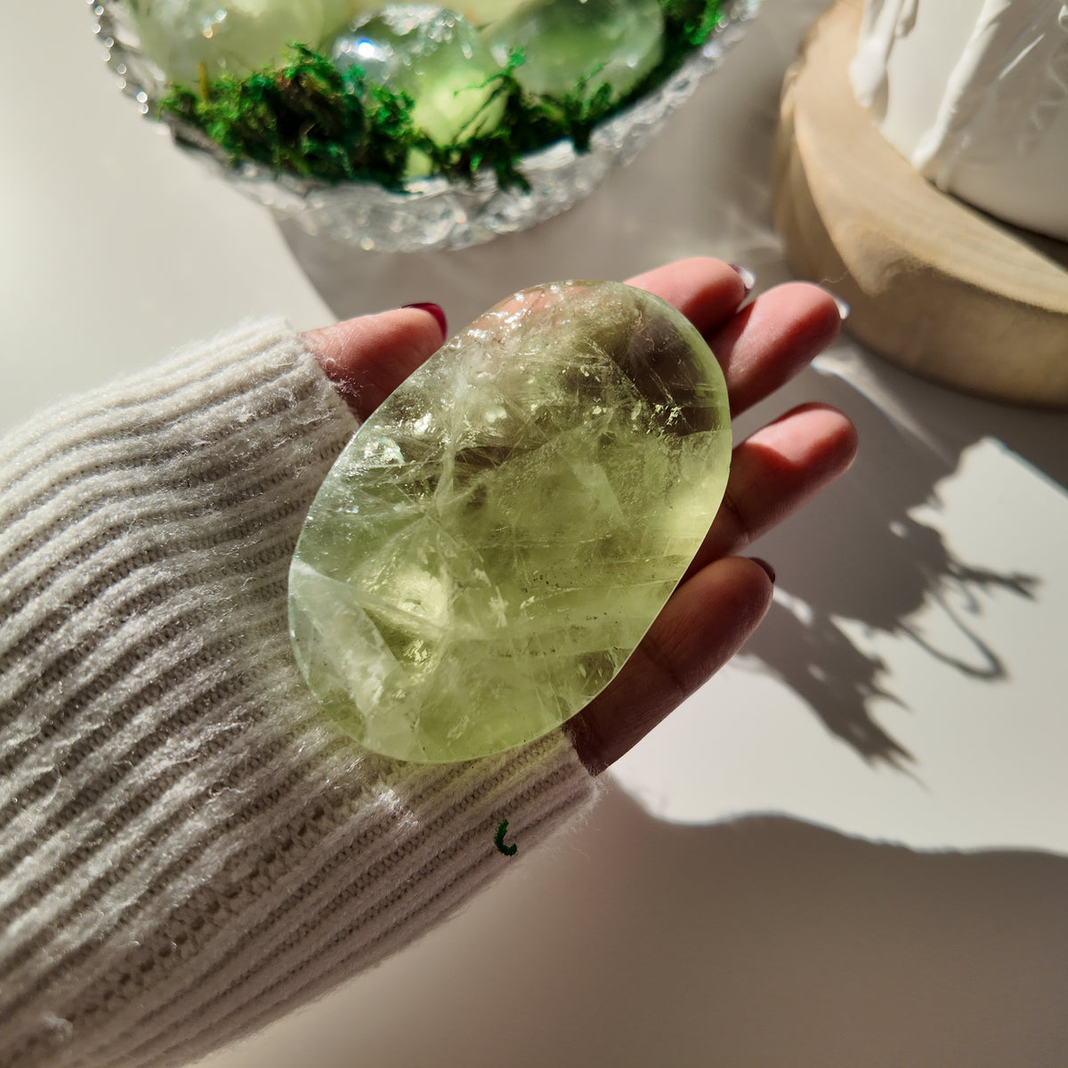 Green Fluorite Pocket Stone | B | 7 cm | Focus & Zen