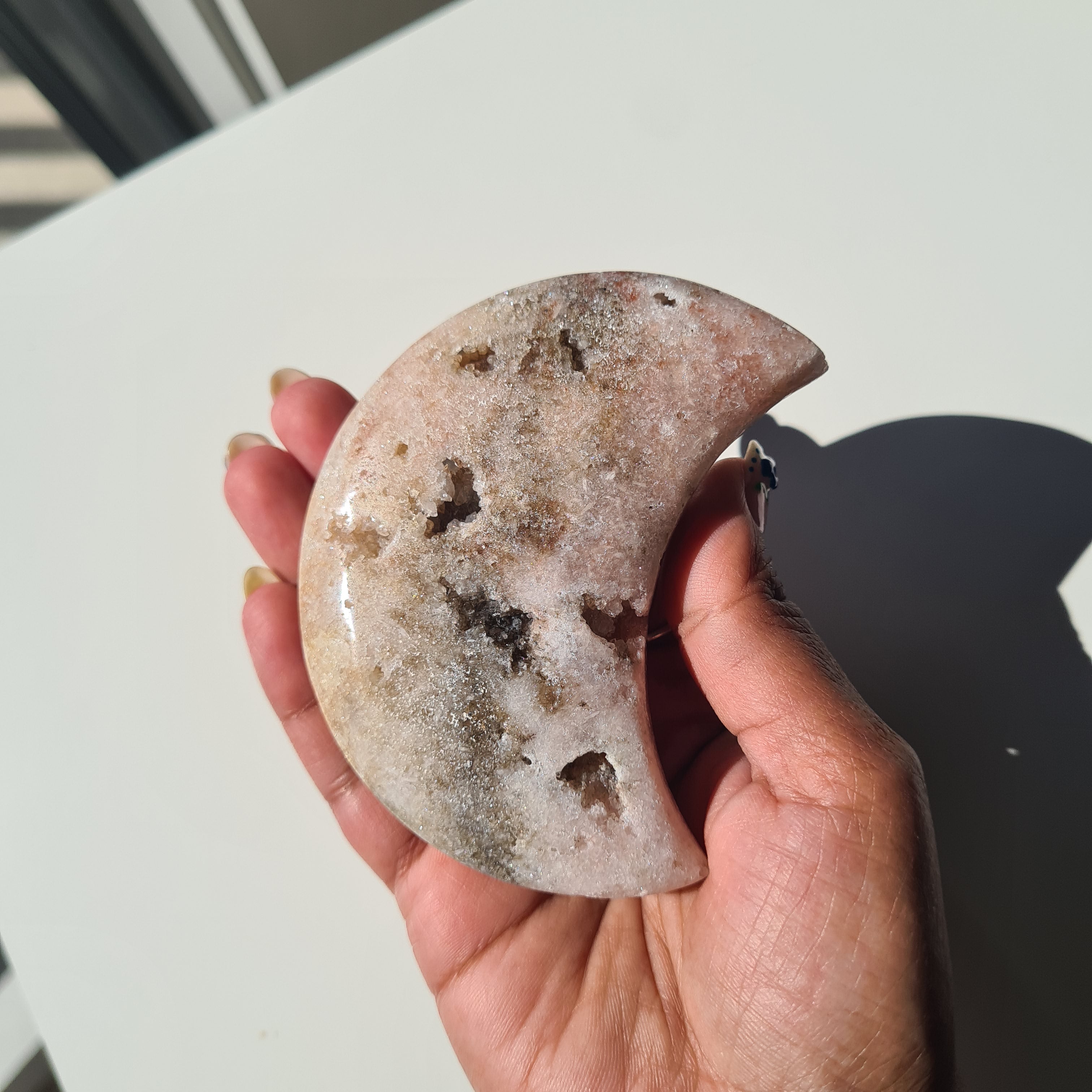 Pink Amethyst Moon 🌙 | A | Appx 8.5 cm