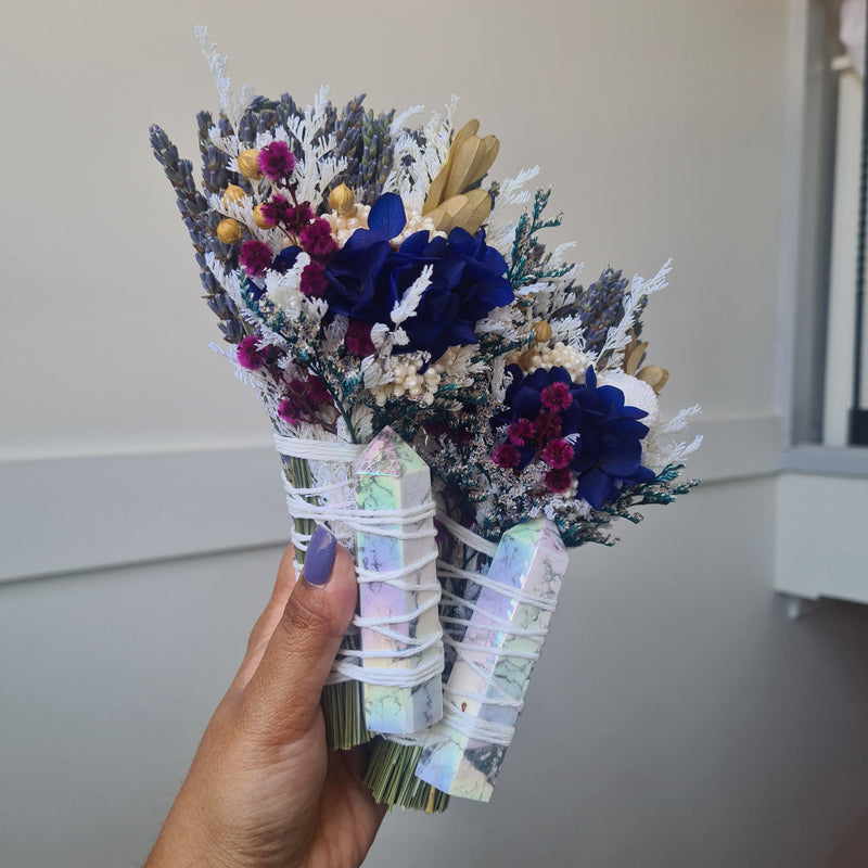 'Letting go'~ Aura Howlite Flower Wand