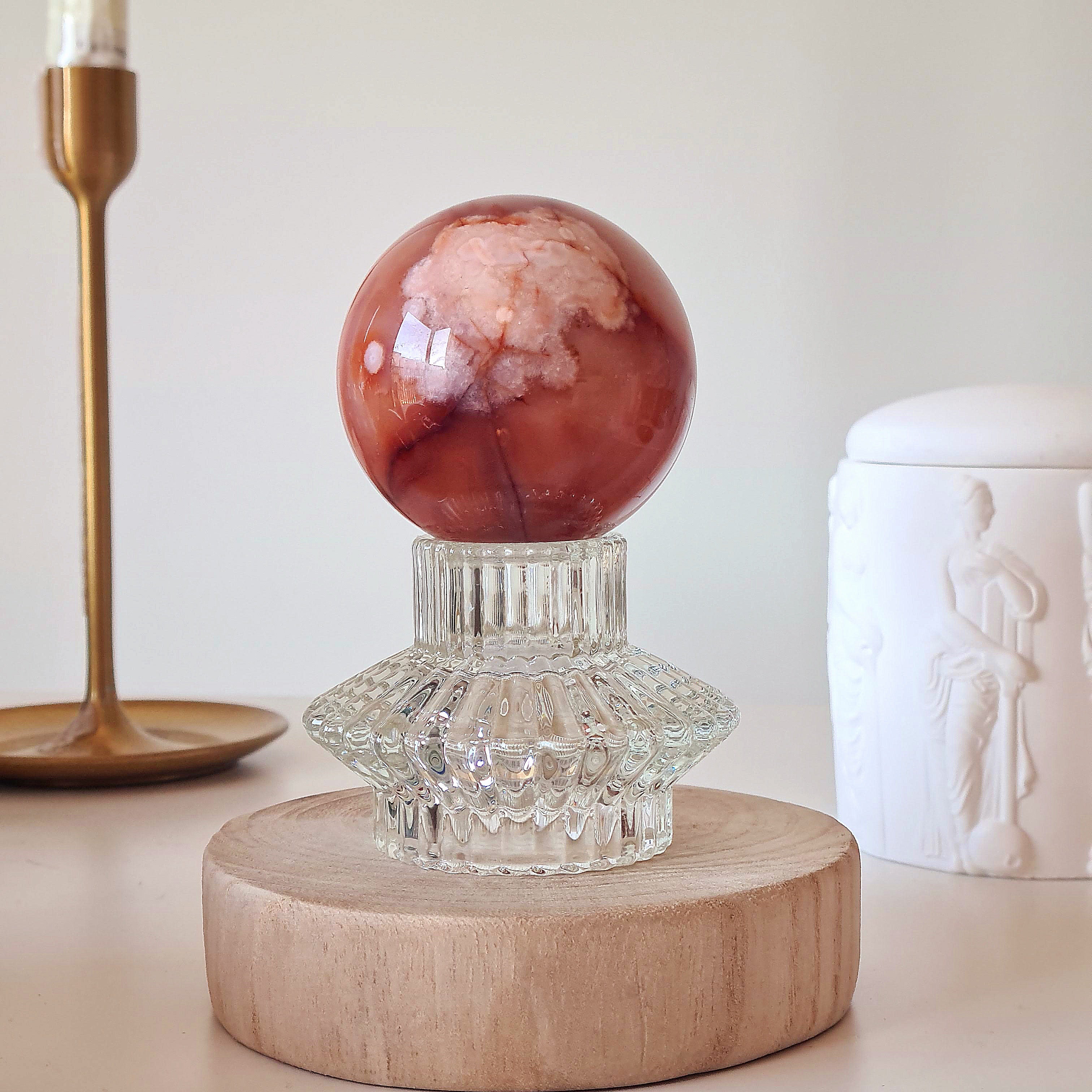 Carnelian Flower Agate Sphere | B | Appx 5.9 cm