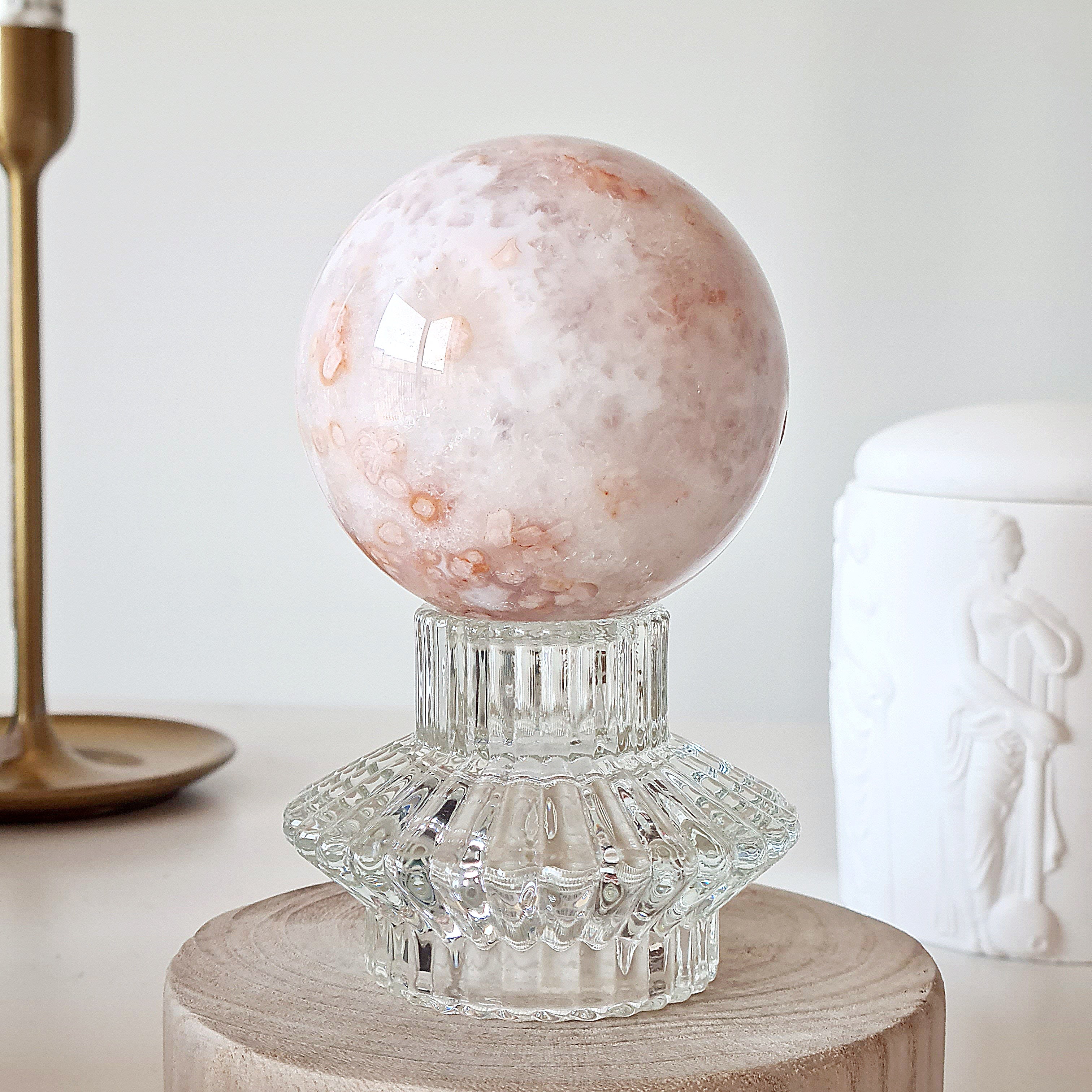 Carnelian Flower Agate Sphere | A | Appx 6.8 cm | 500 g