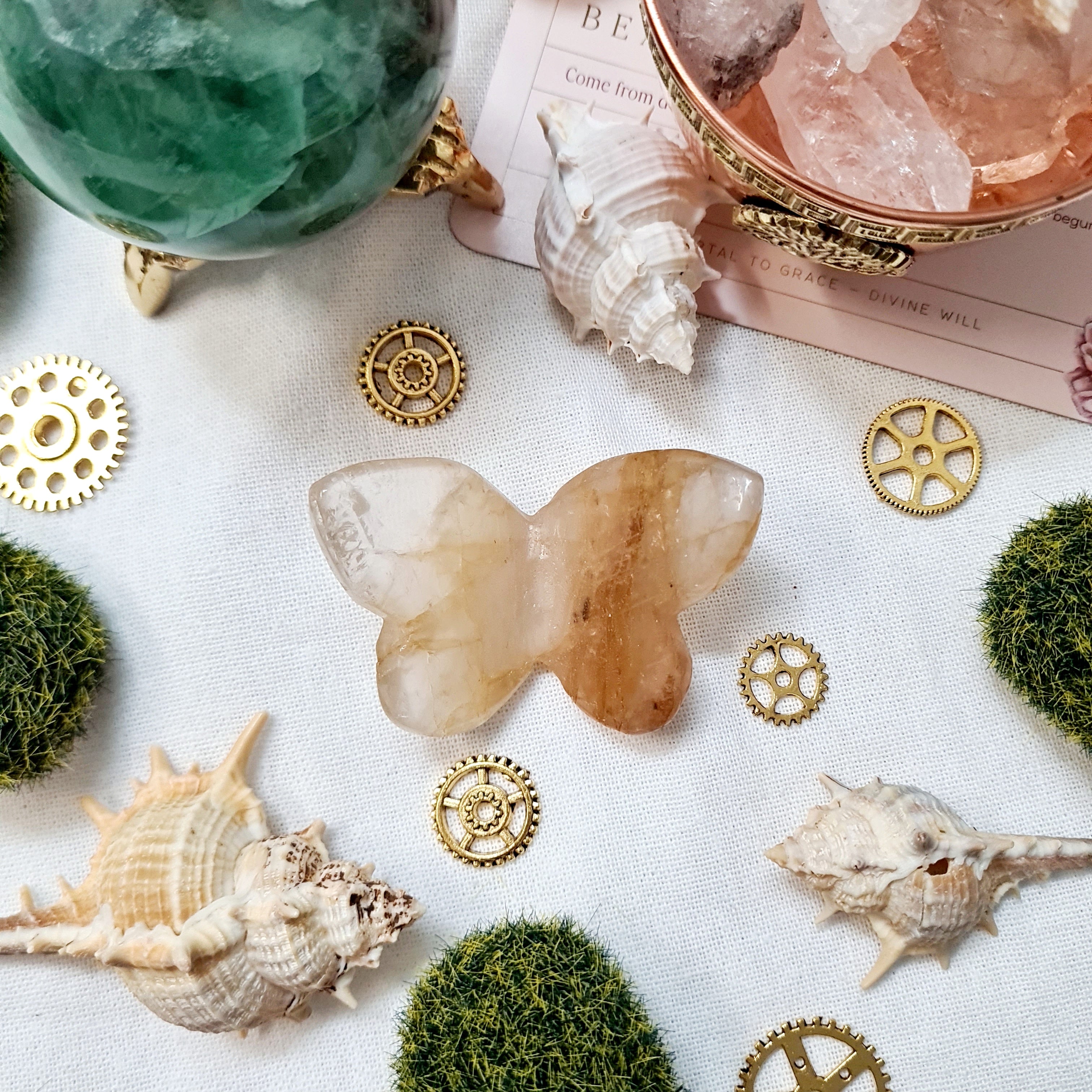 Golden Healer Crystal Butterfly| 1 pc | Intutively Picked | Small