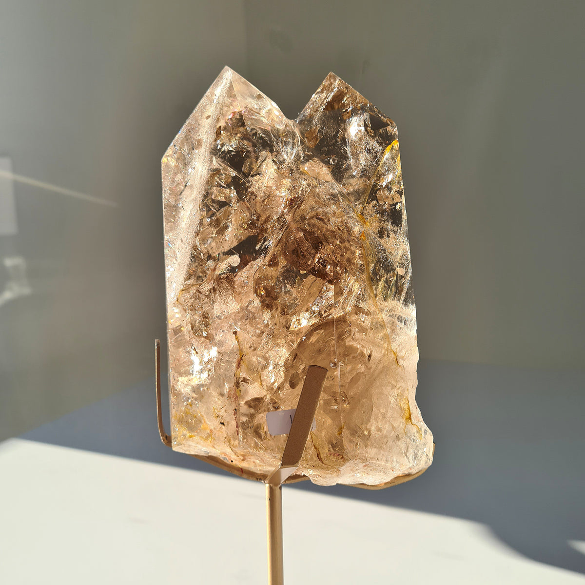 Smokey Citrine Cathedral With Stand| 1.9 kg | Appx 30 cm tall with stand