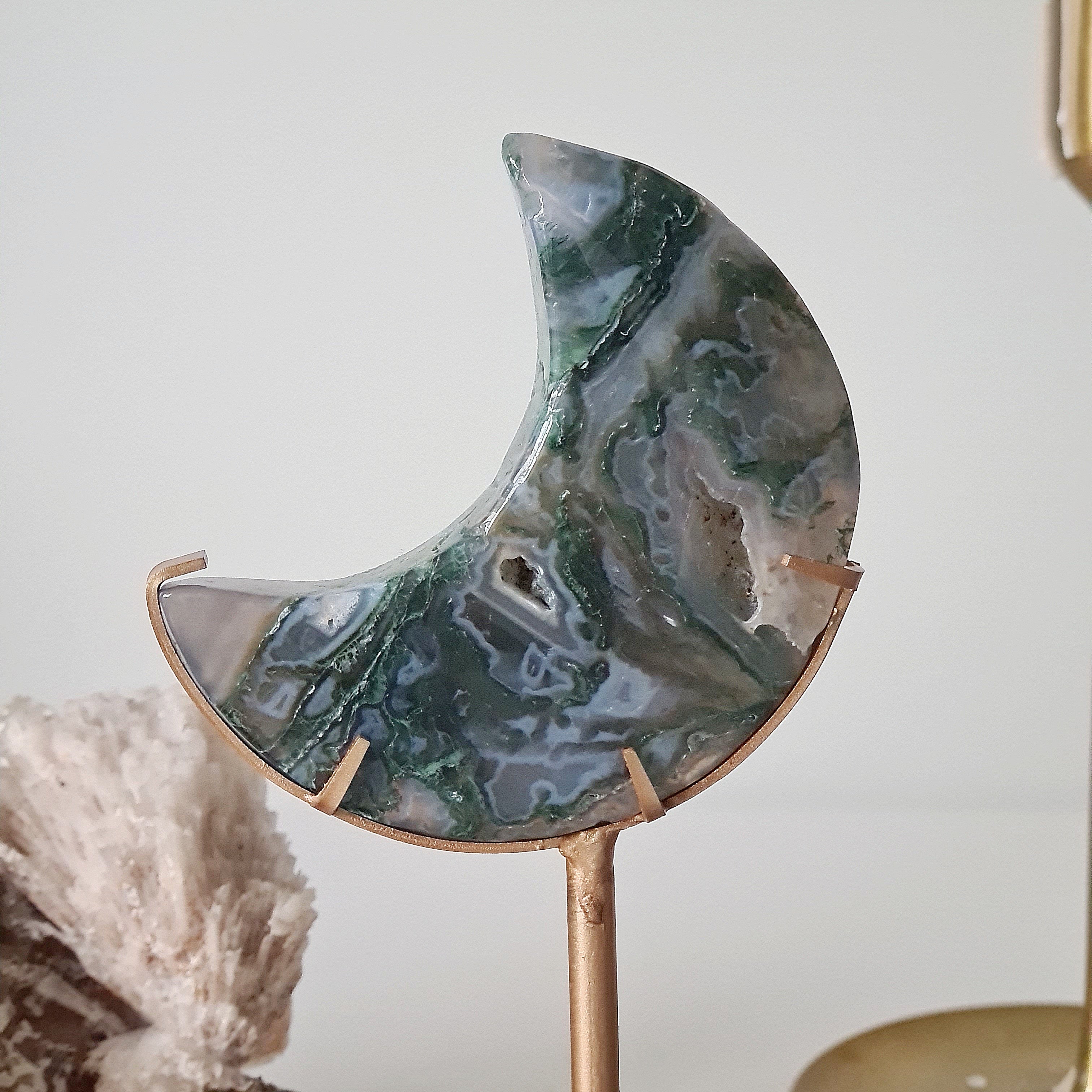 Moss Agate Luna 🌙 | 2 | 8 cm