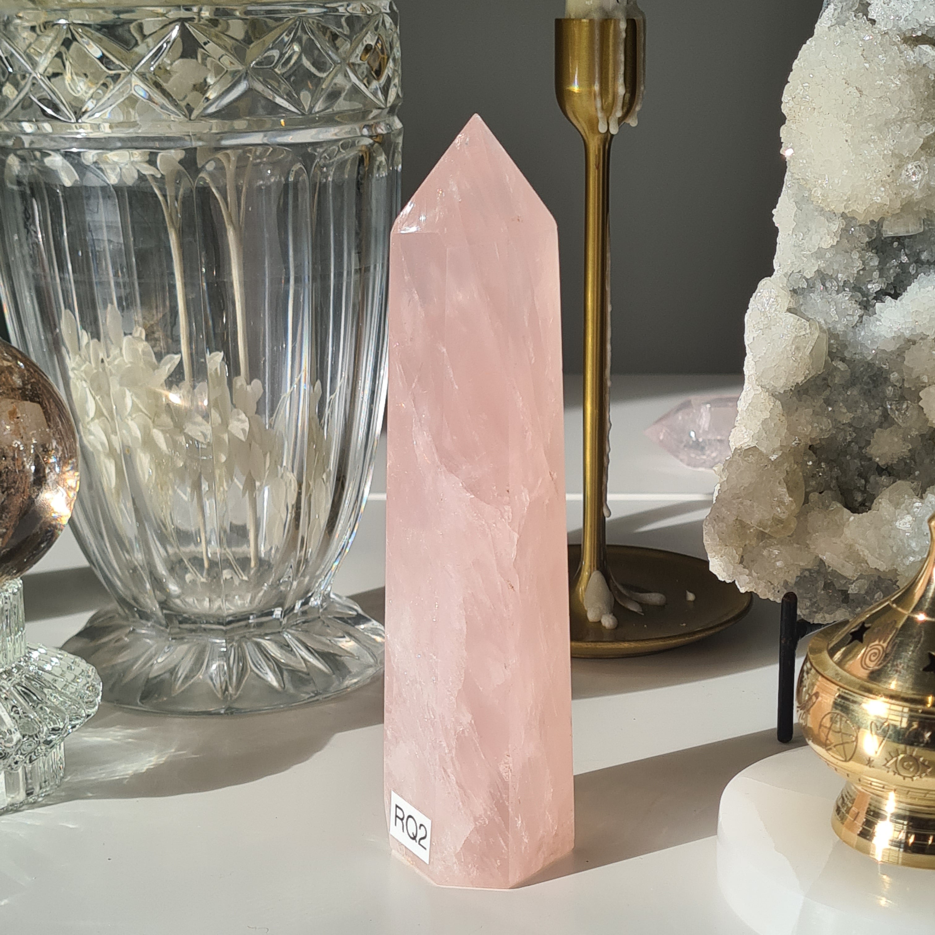 Rose Quartz Tower | Venus | 18 cm | Natural