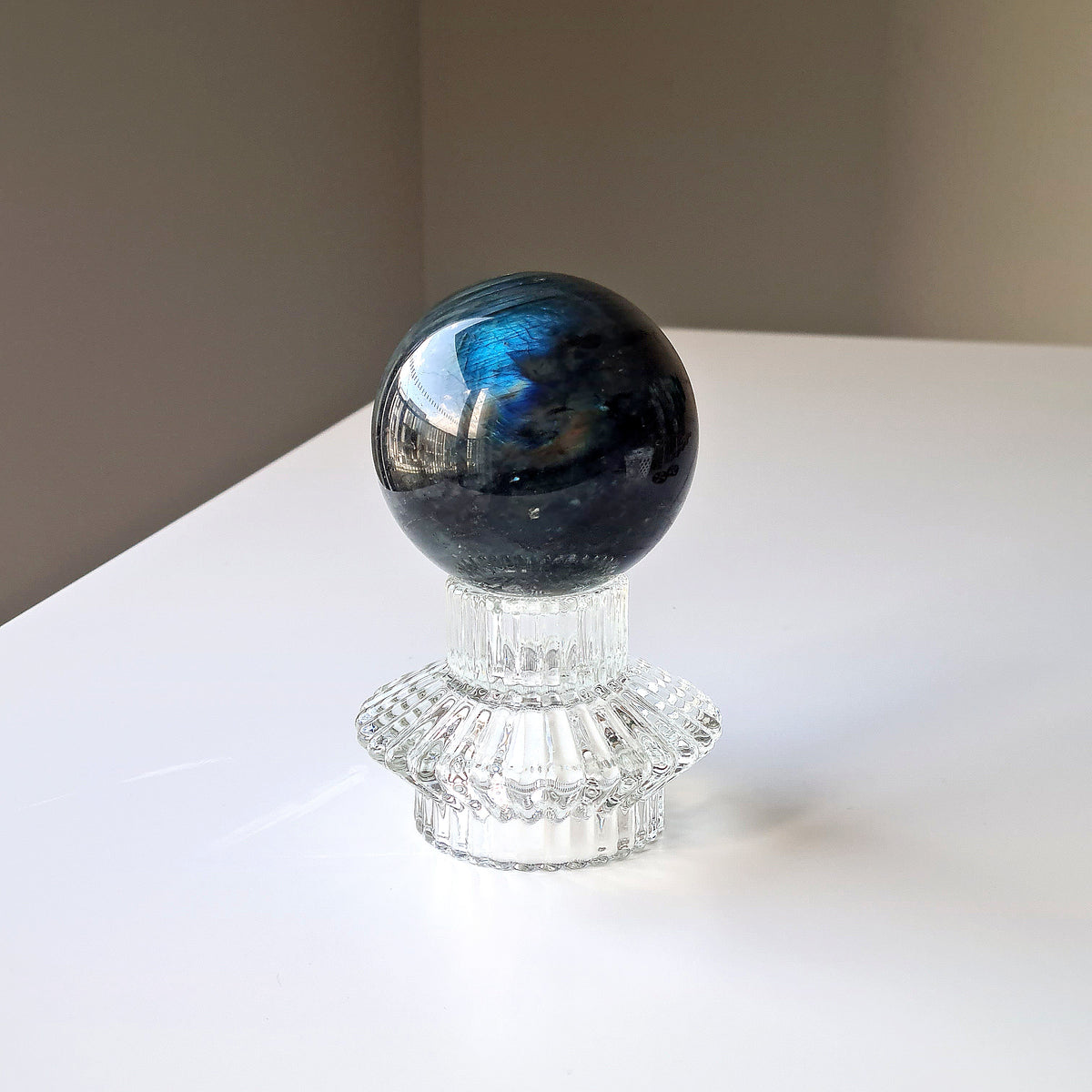 Labradorite Crystal Sphere With Stand | Piece E