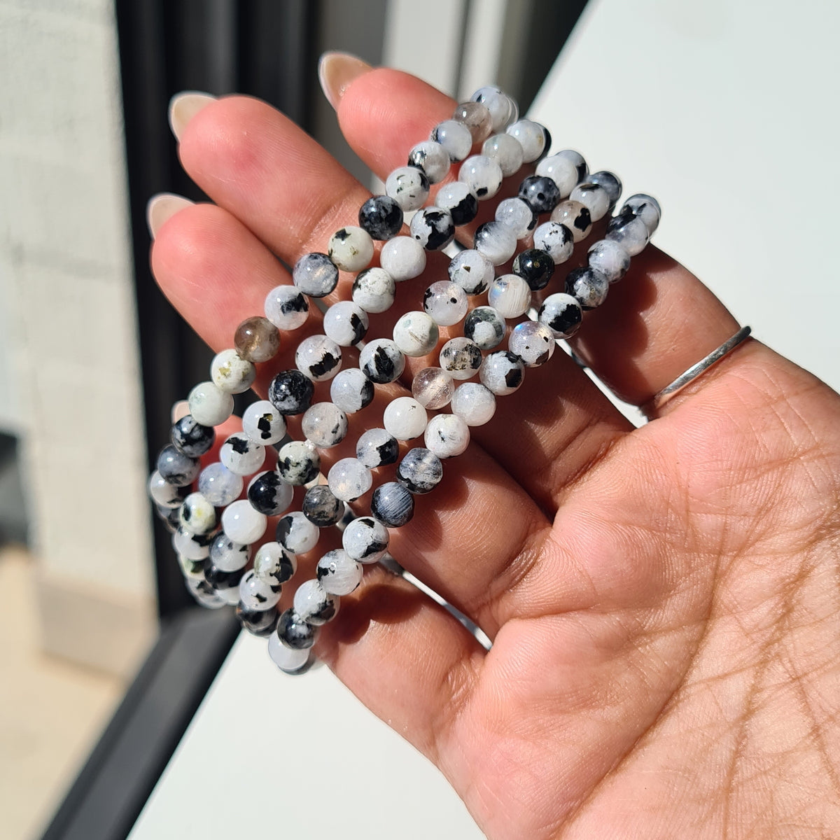 Moonstone crystal beaded bracelet | 1 piece
