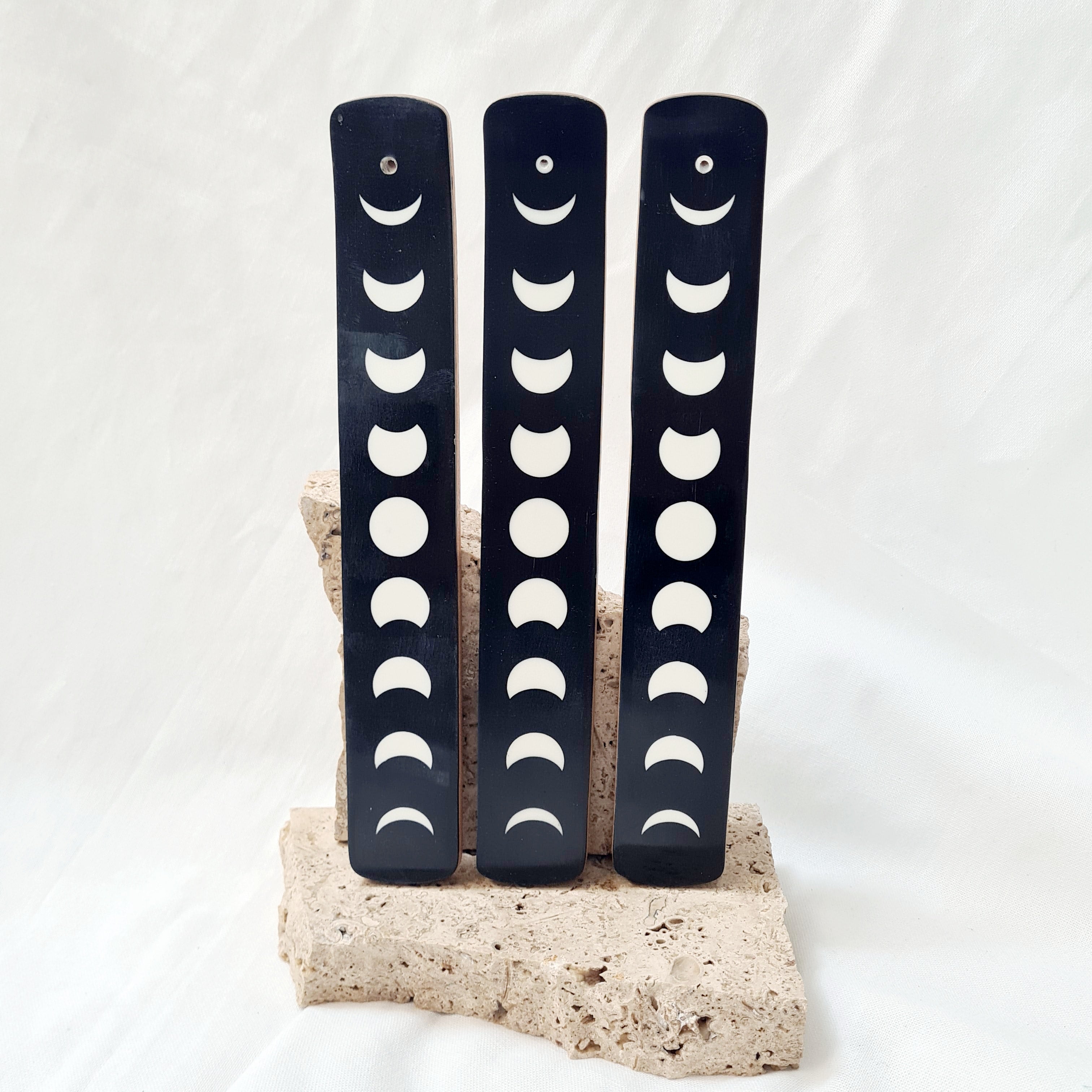 Moon Phase Incense Holder | Black