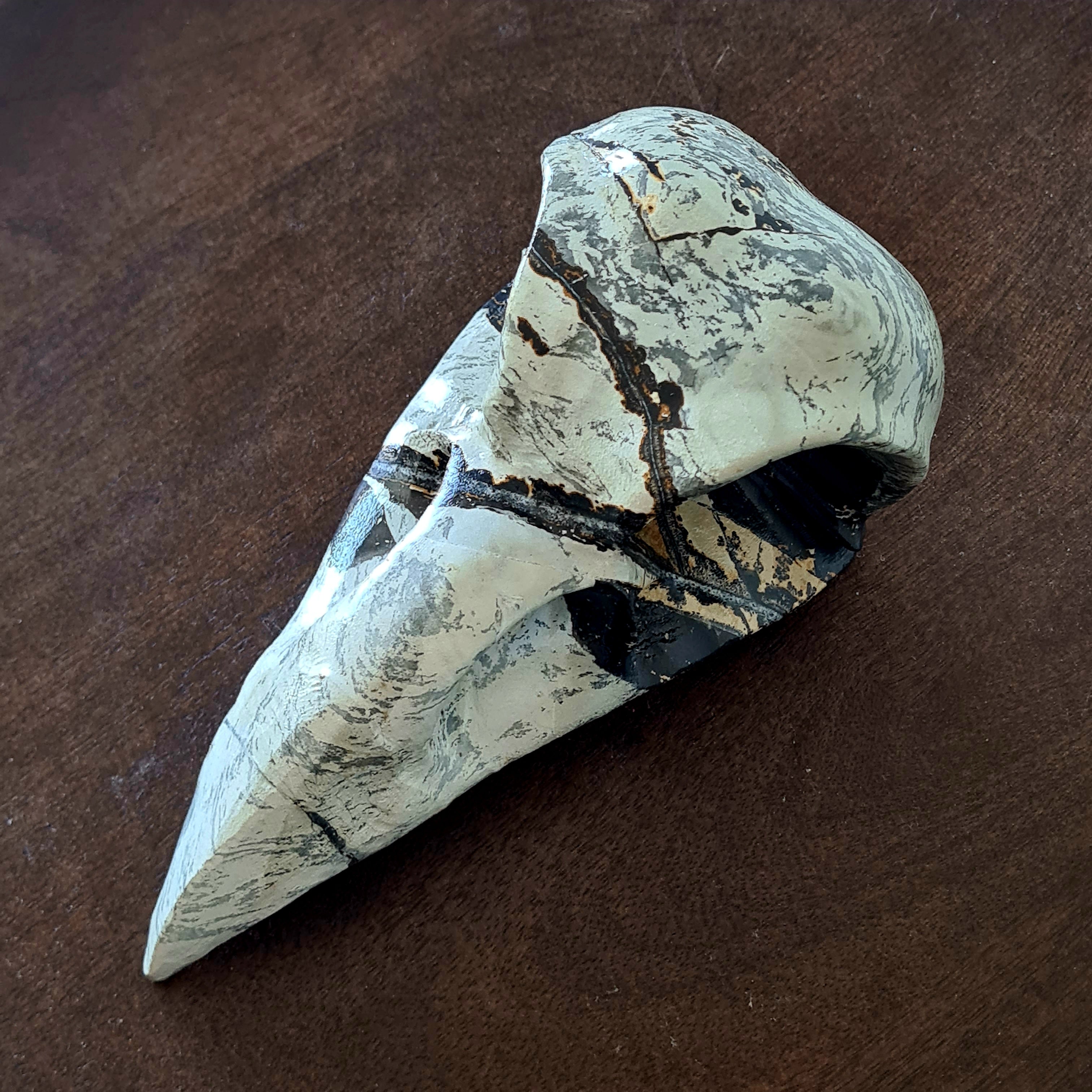 Mystic Picture Jasper Raven Skull | 14 cm | 400 g