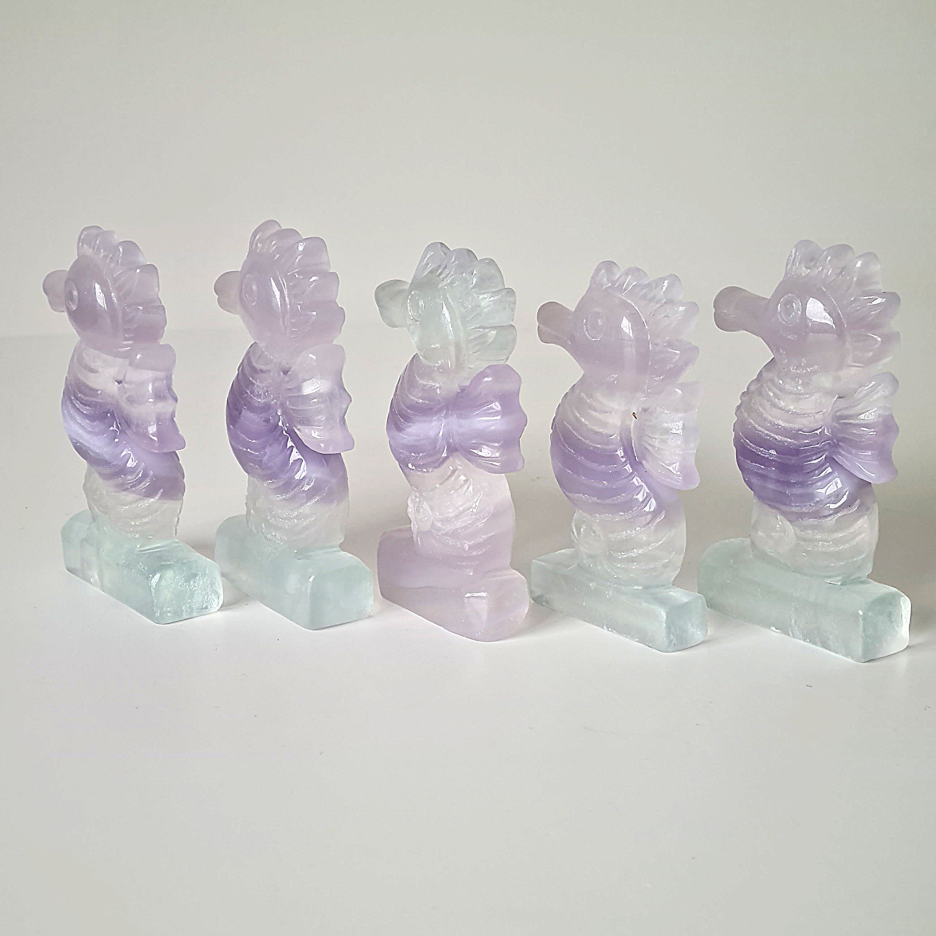 Lilac Fluorite Sea Horse |  1 Piece | Intutively picked
