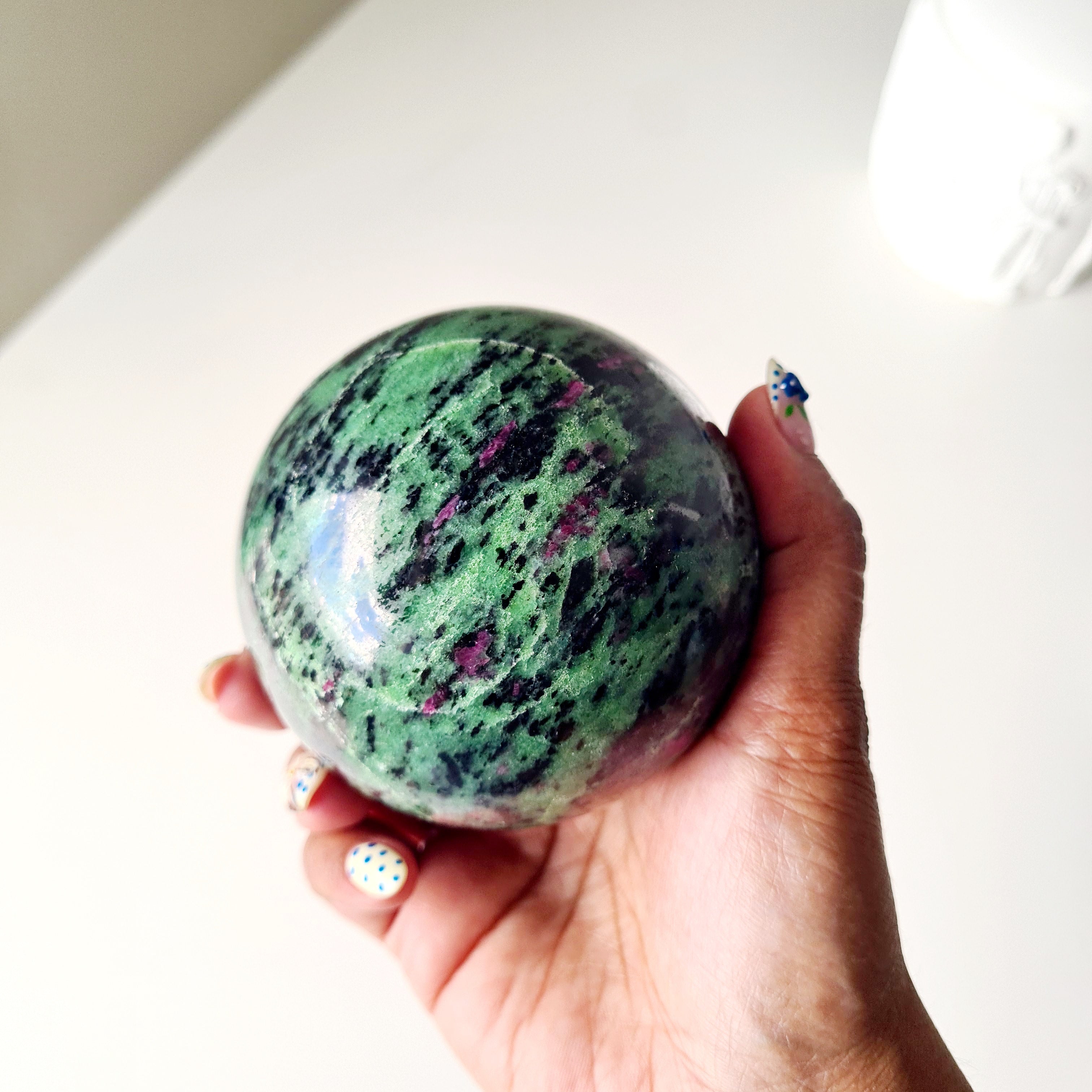 Ruby In Zoisite With Metal Stand
