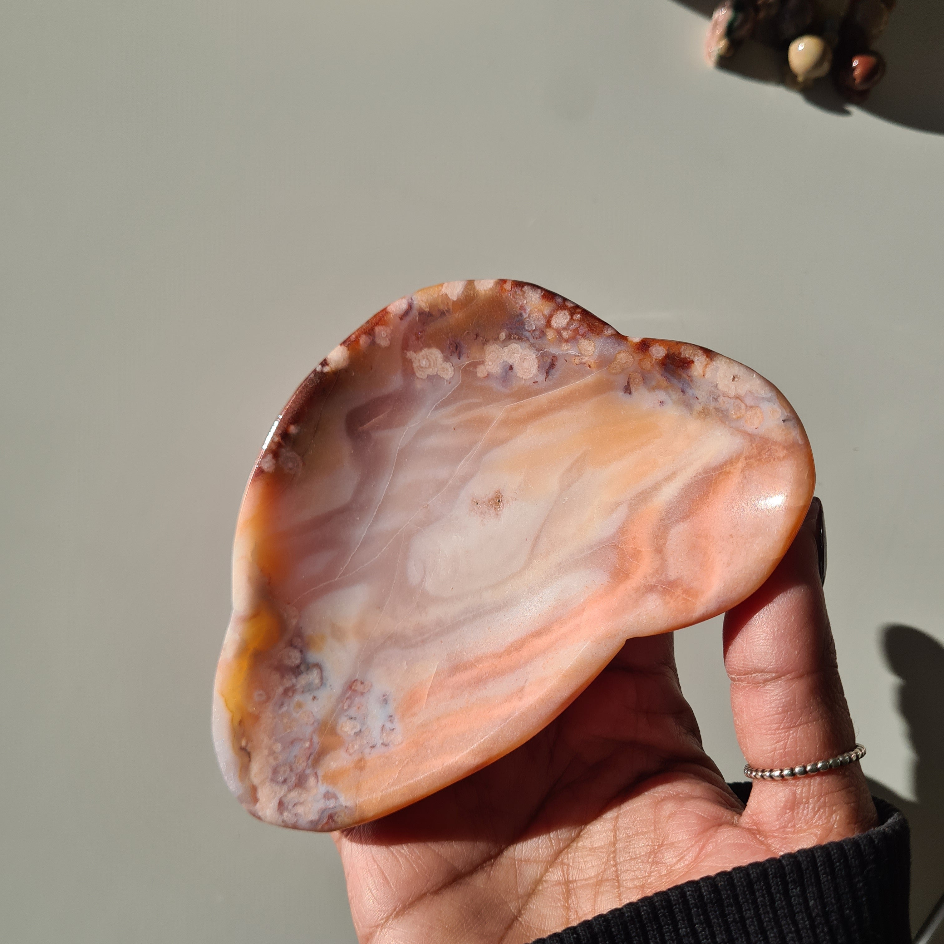 Carnelian Flower Agate Bowl | C | 12 cm