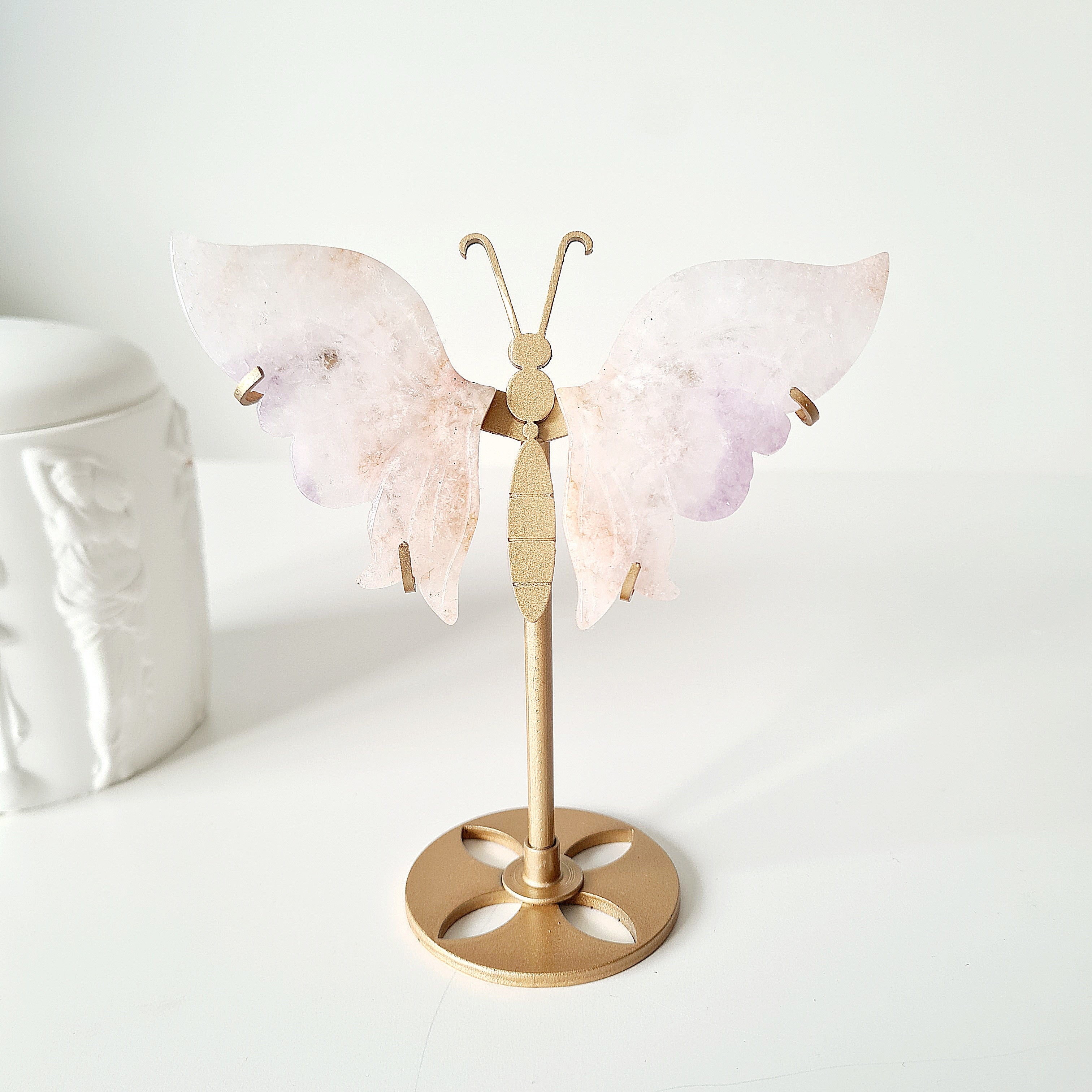 Flower Agate Butterfly 🦋 | Small | 13.9 cm tall with stand