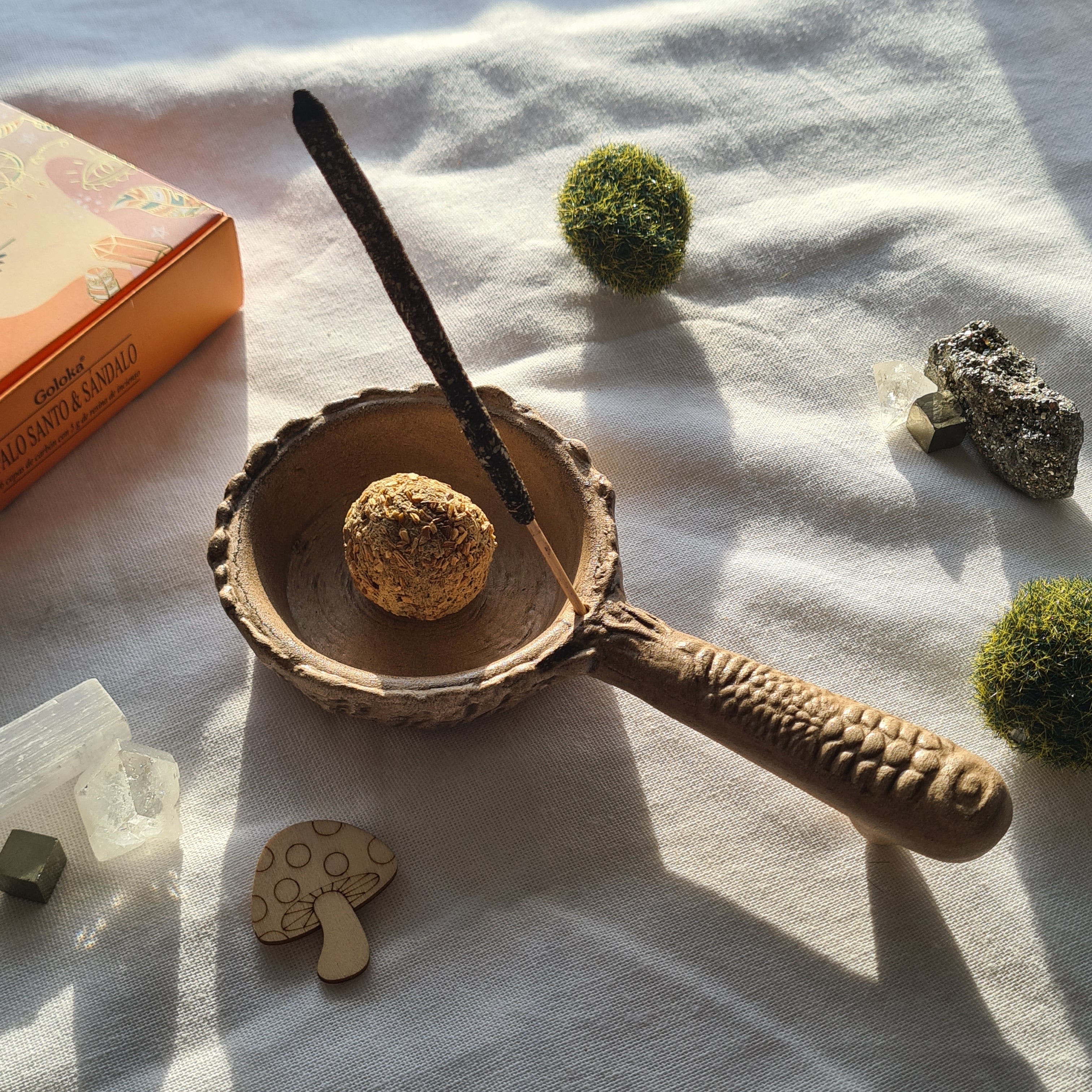 Sacred Flame | Rustic Brown Ceramic Burner