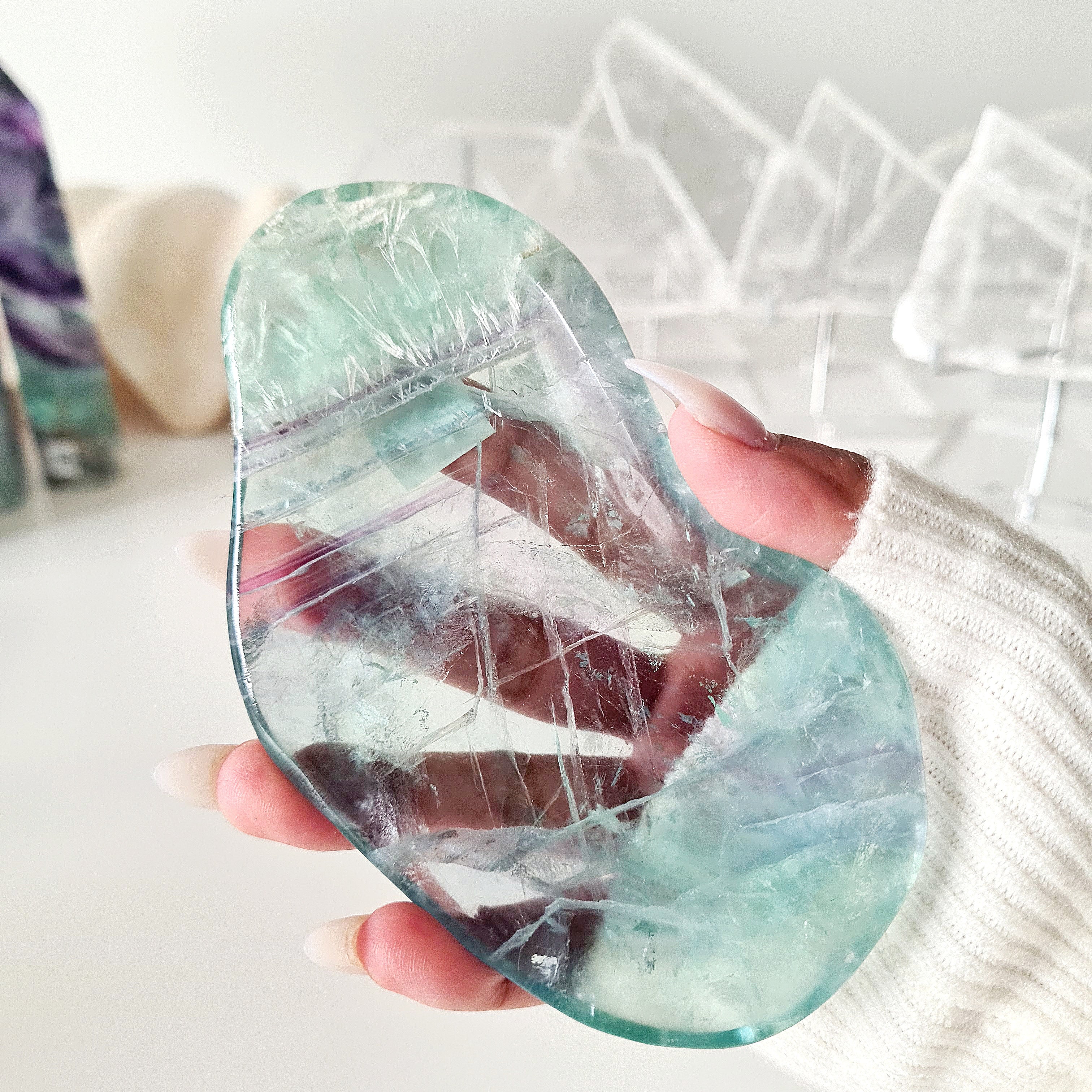 Feather Fluorite Crystal Bowl | fb7 | 170 g