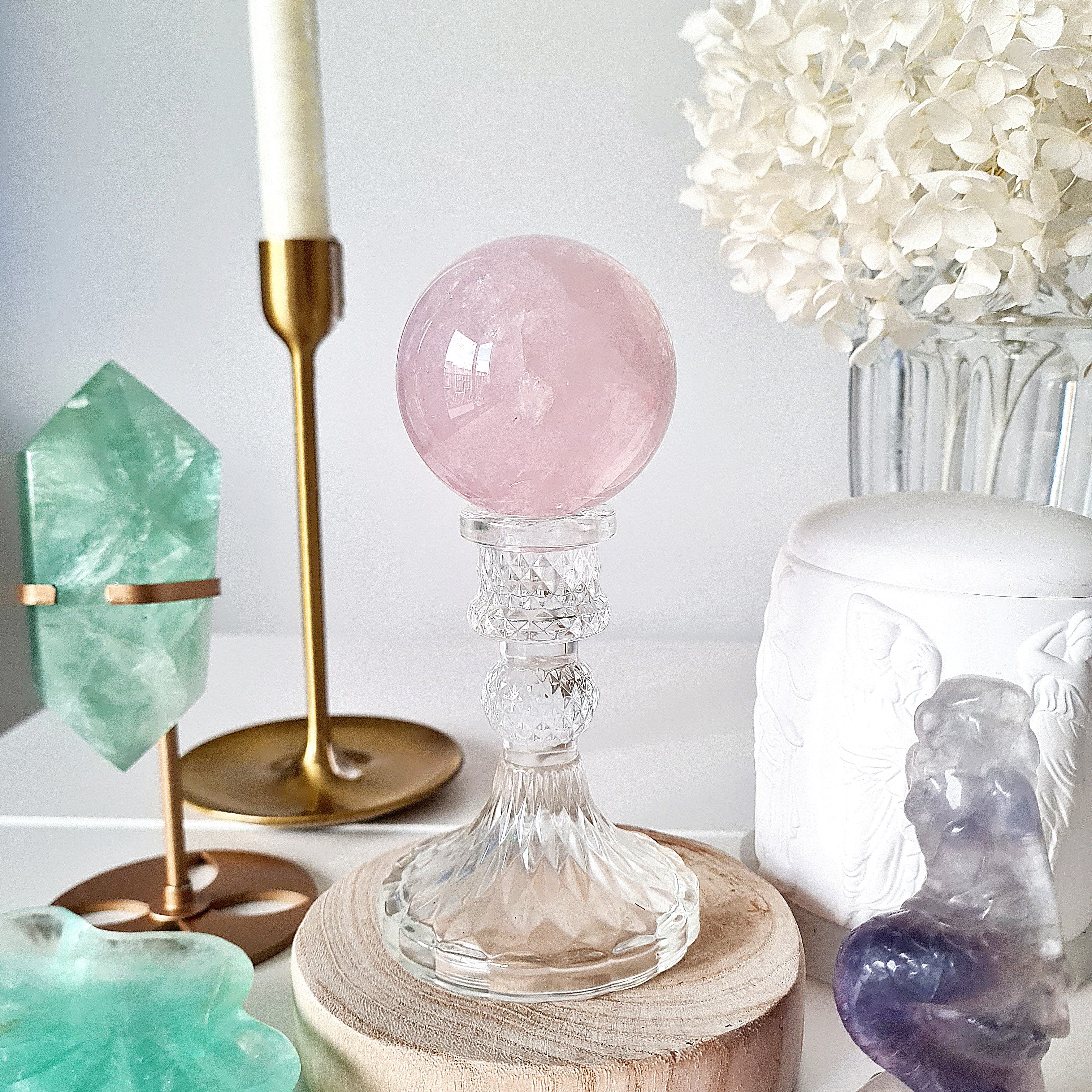 Rose Quartz | Crystal Orb with stand | 339 g