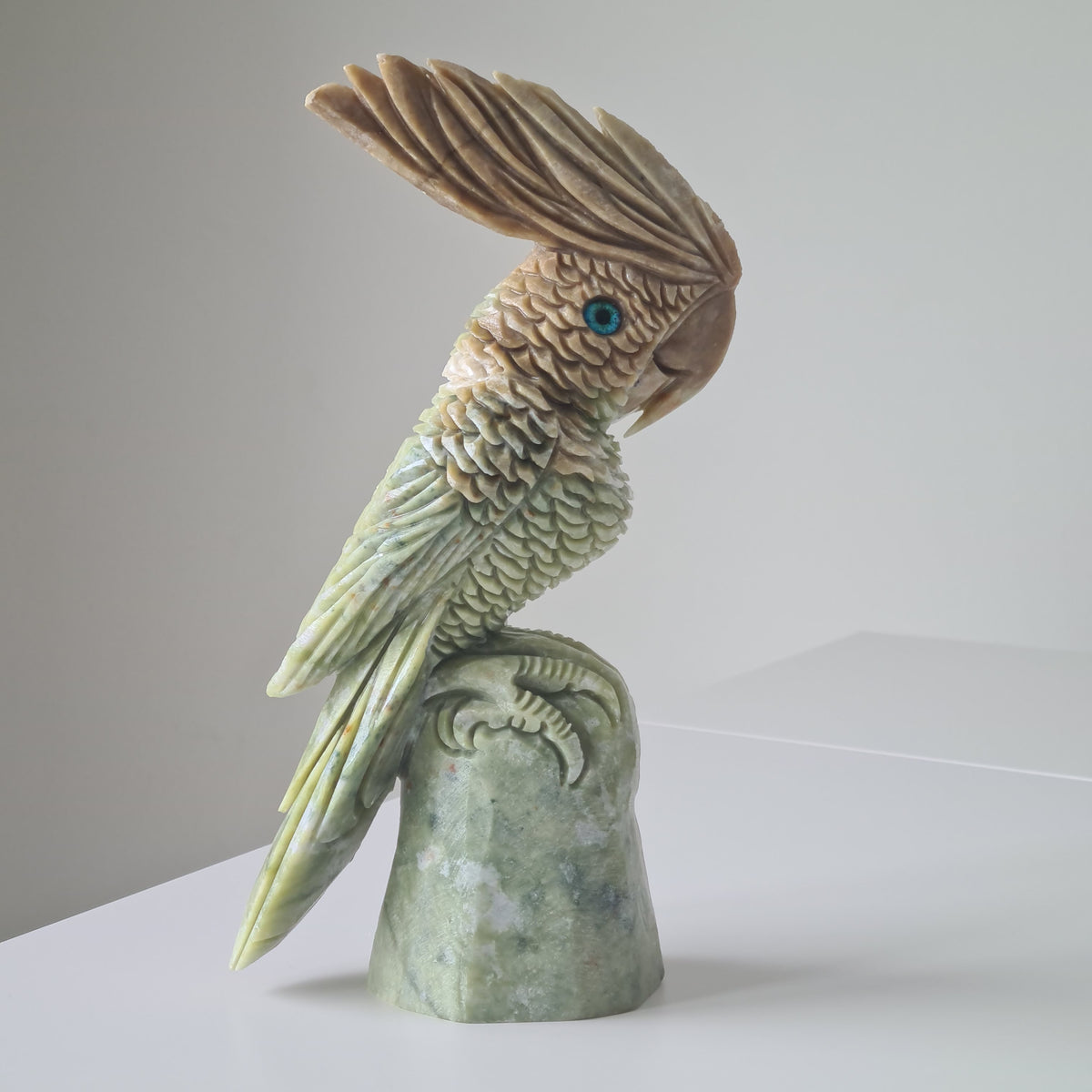 Jade Crystal Bird | Piece C | Handcarved | 24 cm tall