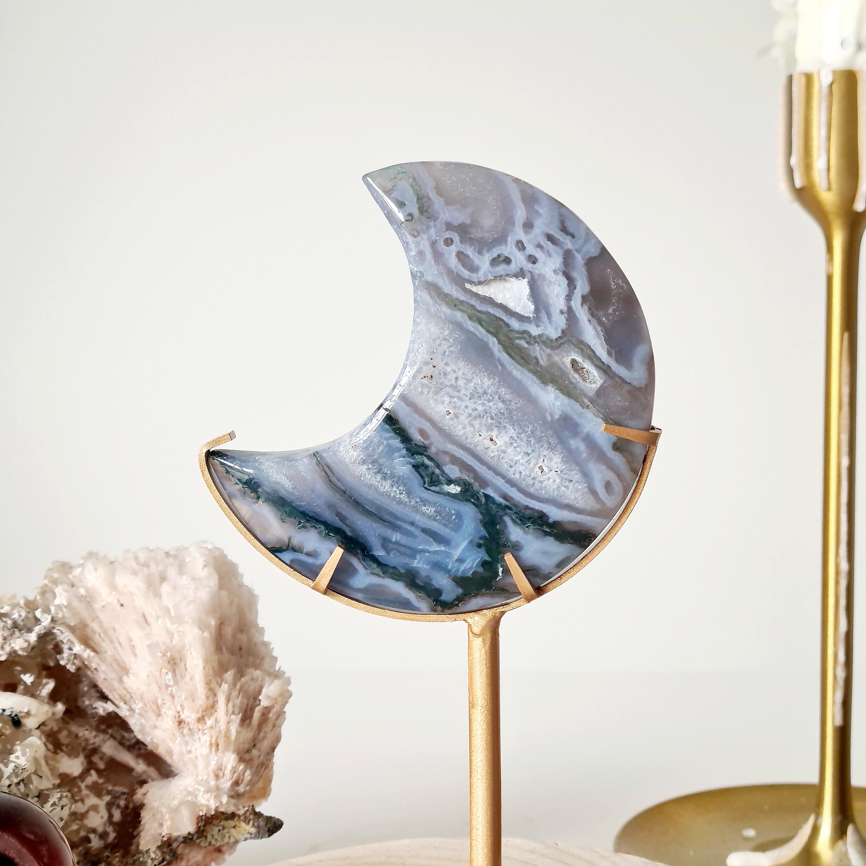 Moss Agate Luna 🌙 | 1 | 8 cm