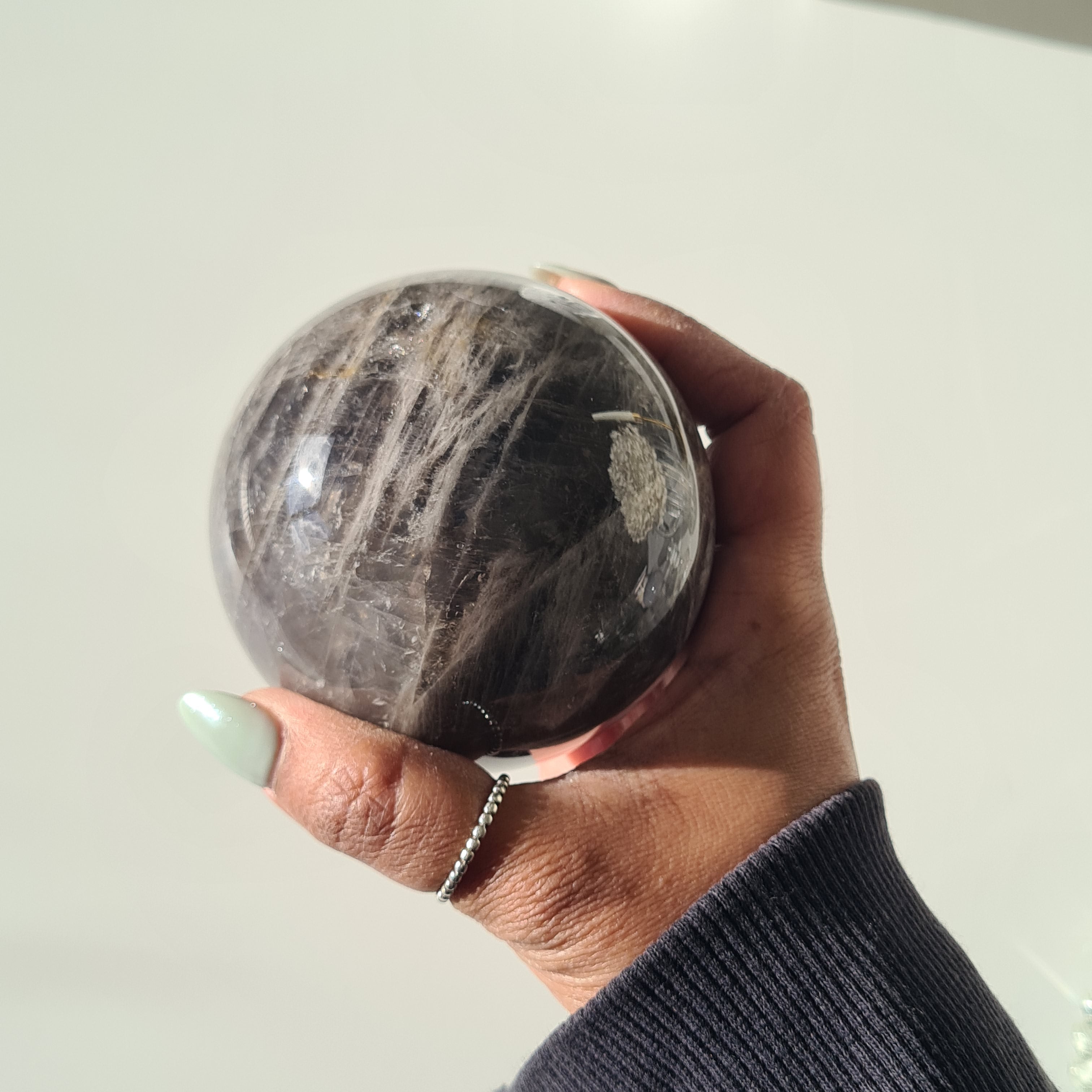 Blue Rose Quartz Sphere with stand | D | 630 g