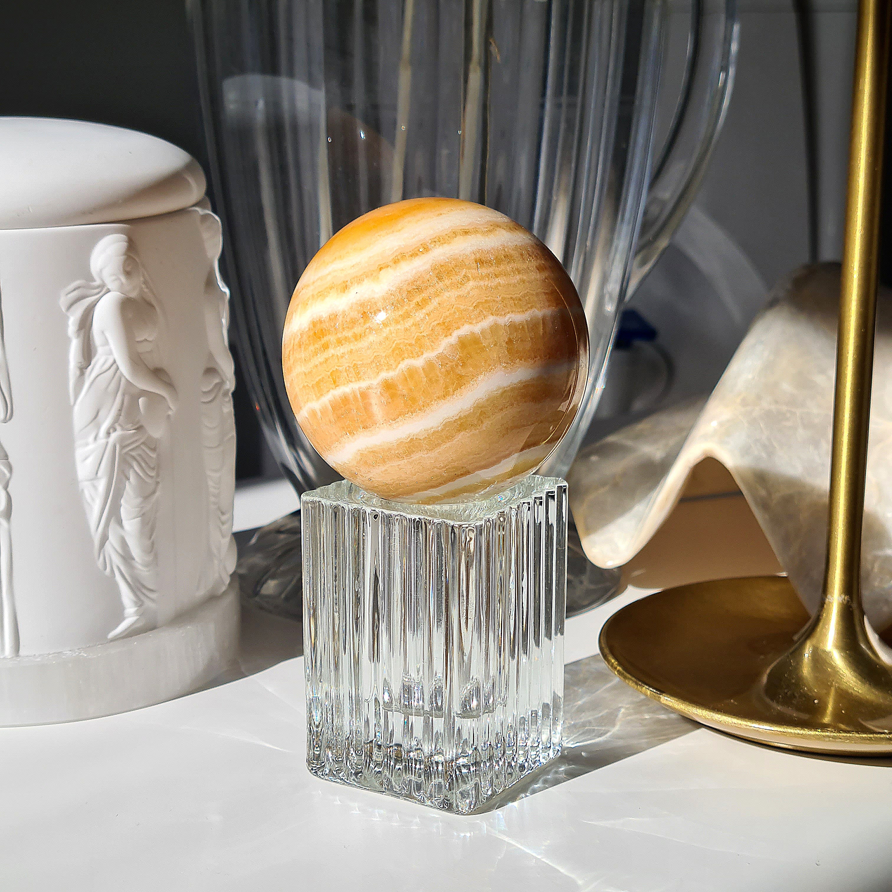 Orange Calcite Sphere 🍊 |  306 g