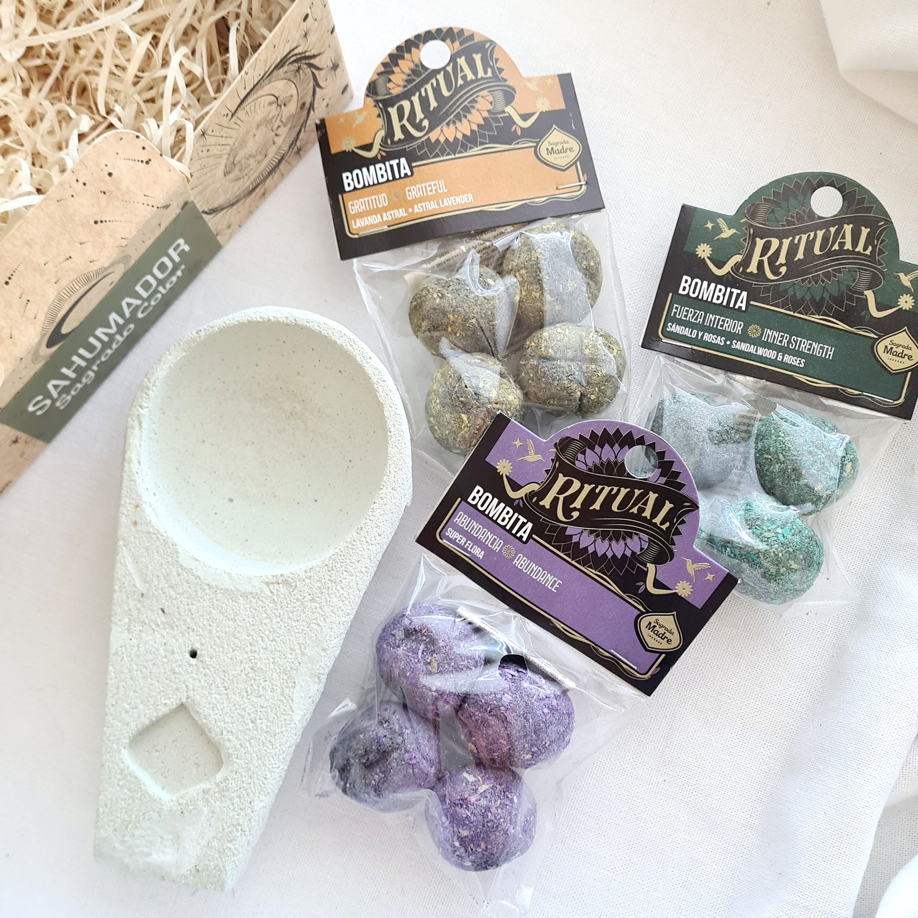 The Sacred Intention kit | Inner Strength, Abundance, Grateful Bombitas & Burner